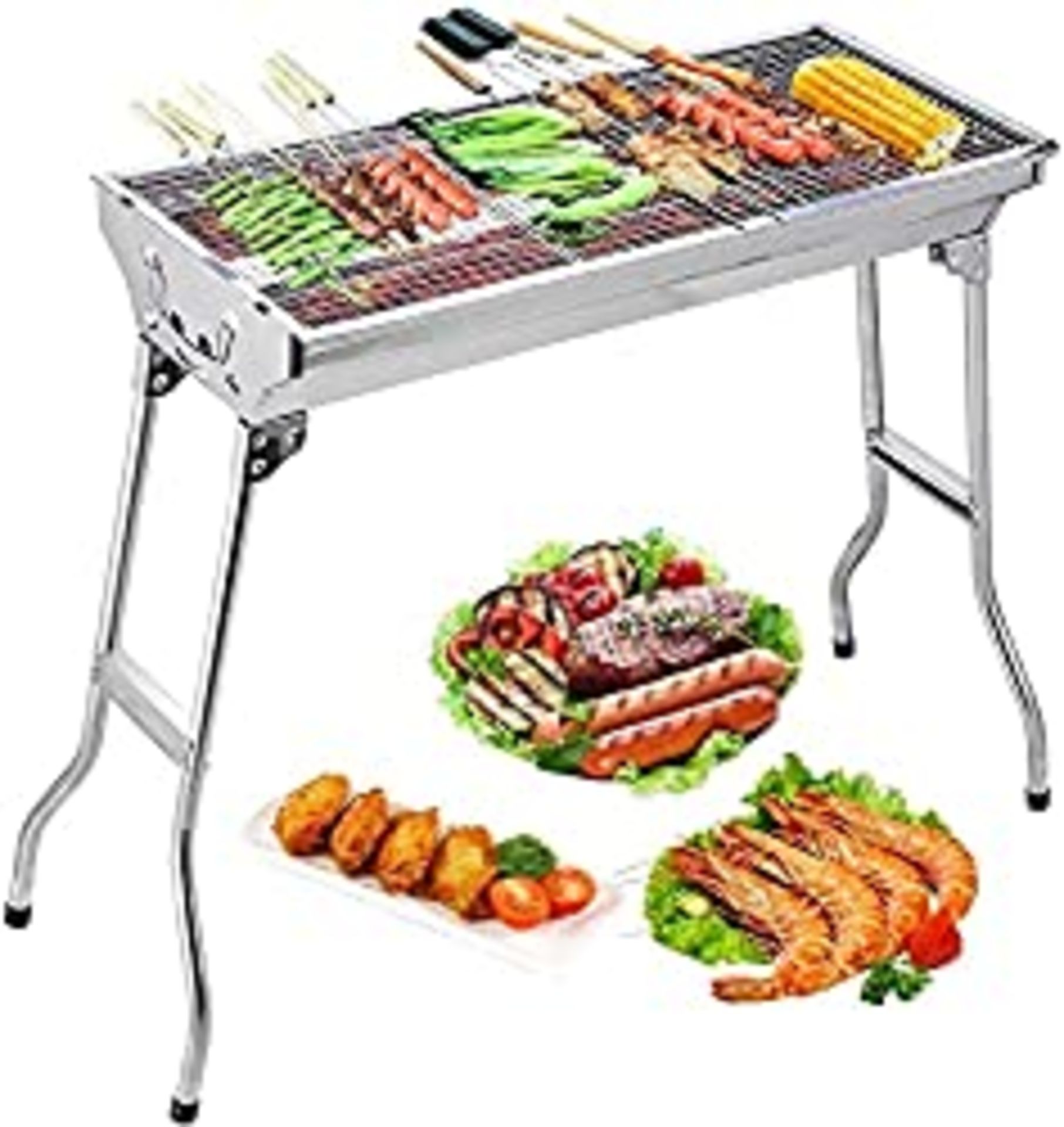 RRP £36.37 Uten Barbecue Grill Stainless Steel BBQ Charcoal Grill