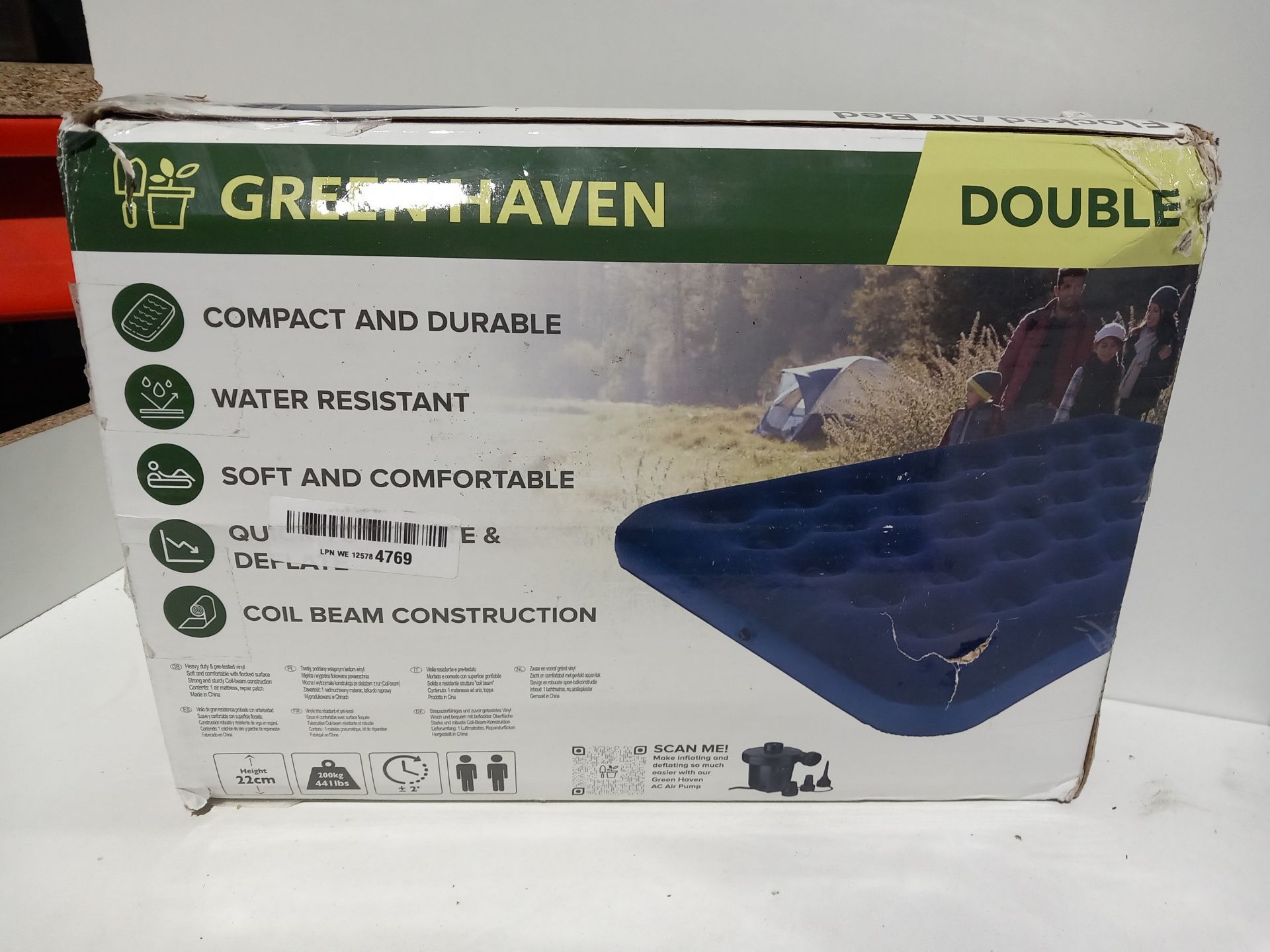 RRP £26.99 GREEN HAVEN Double Blow up Camping bed | Waterproof - Image 2 of 2