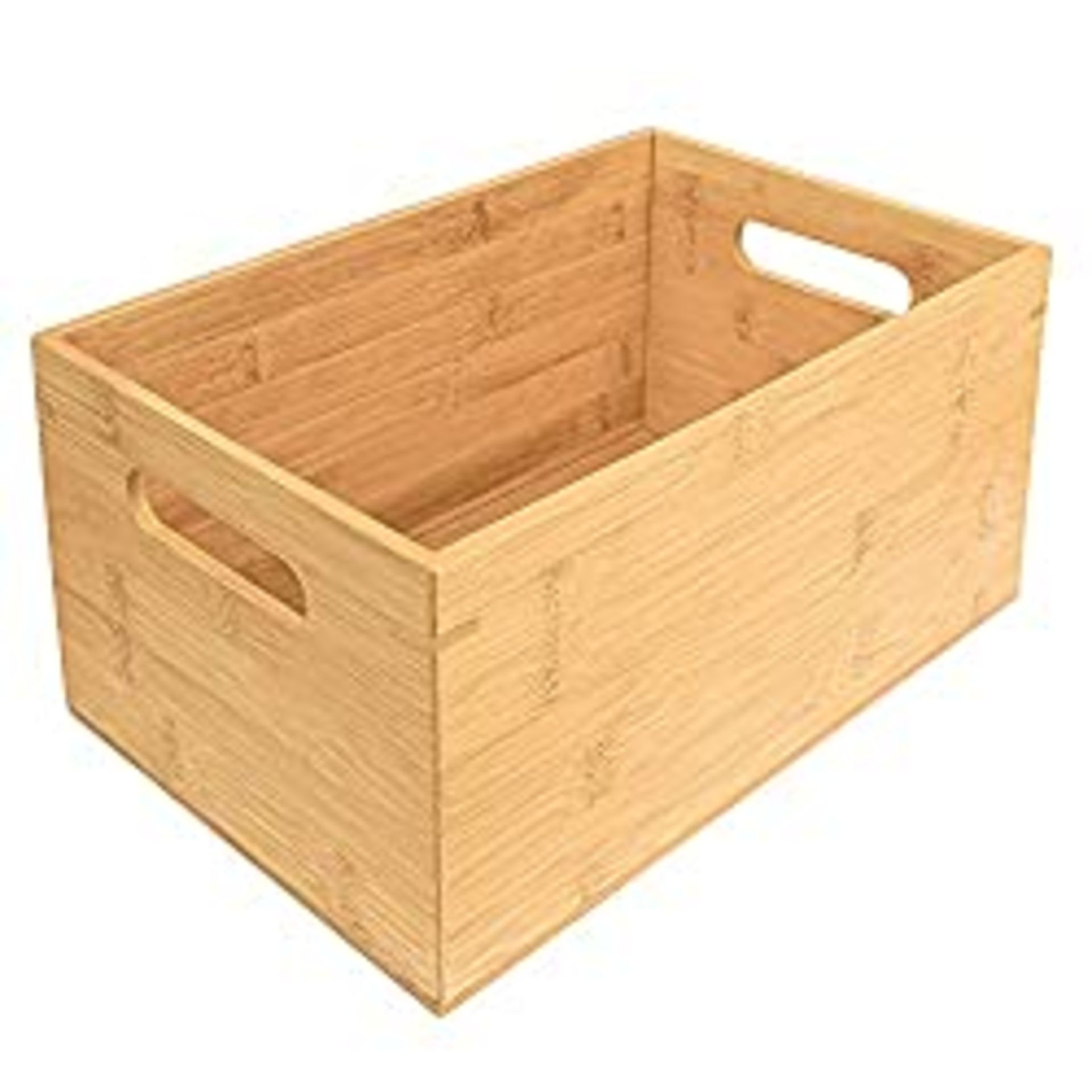 RRP £24.73 Kurtzy Bamboo Wood Storage Box with Handles