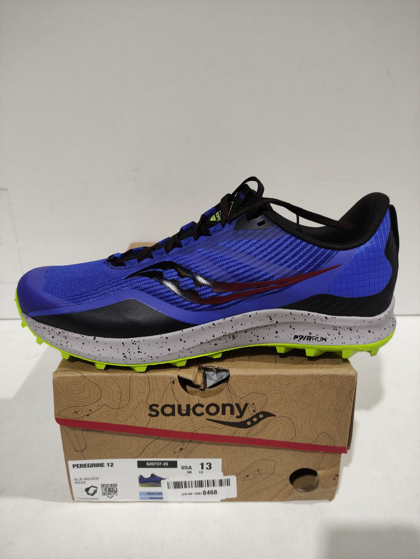 RRP £127.49 Saucony Peregrine 12 Trail Running Shoes - SS22-12 Blue - Image 2 of 2