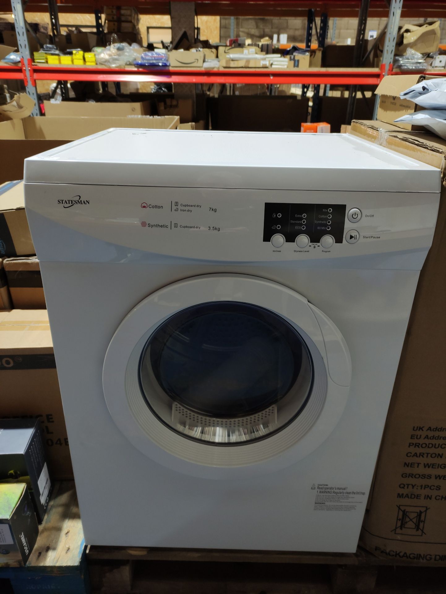 RRP £249.98 Statesman TVM07W Vented Freestanding Tumble Dryer - Image 2 of 2