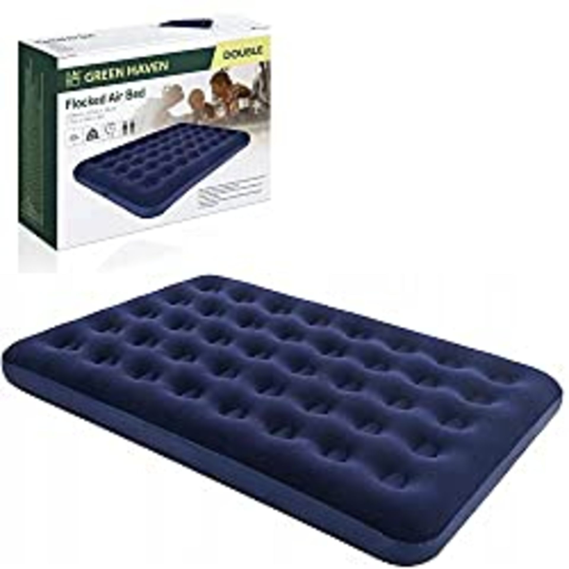 RRP £26.99 GREEN HAVEN Double Blow up Camping bed | Waterproof