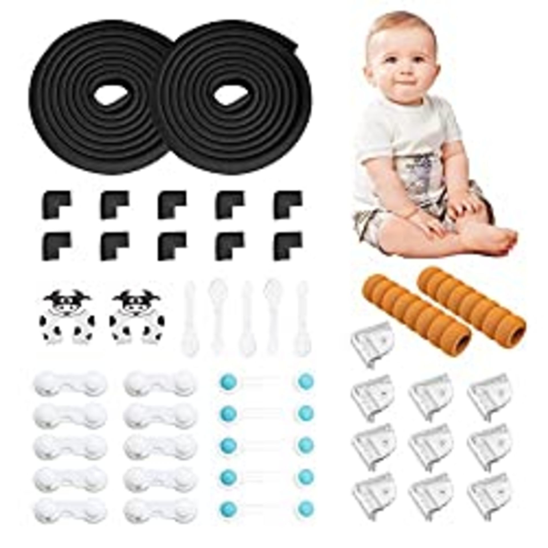 RRP £33.98 Homemari 46 PCS Baby Safety Kit Magnetic Cabinet Locks