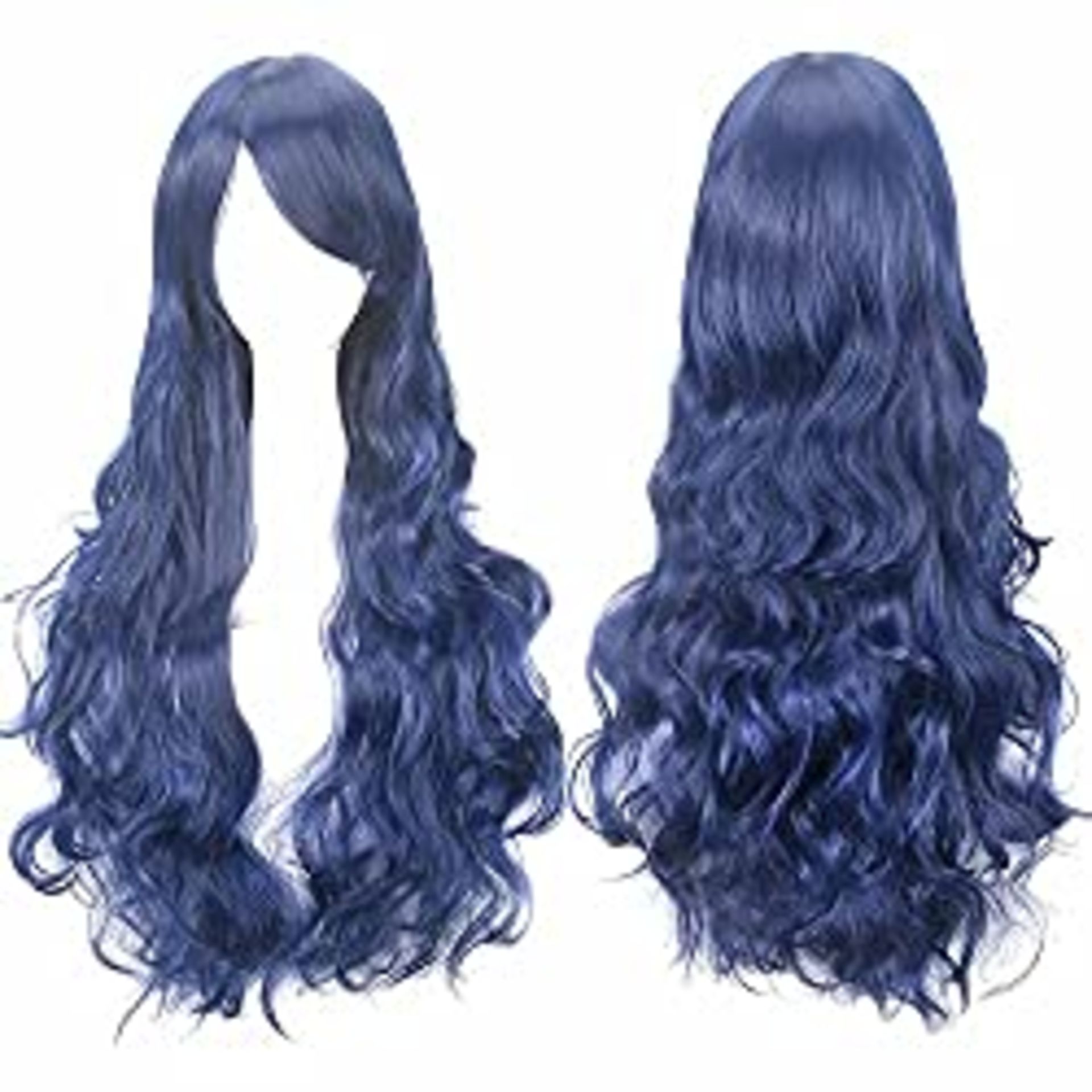 RRP £11.99 YEESHEDO 32" 80 Dark Blue cm Long Wavy Curly Hair Cosplay