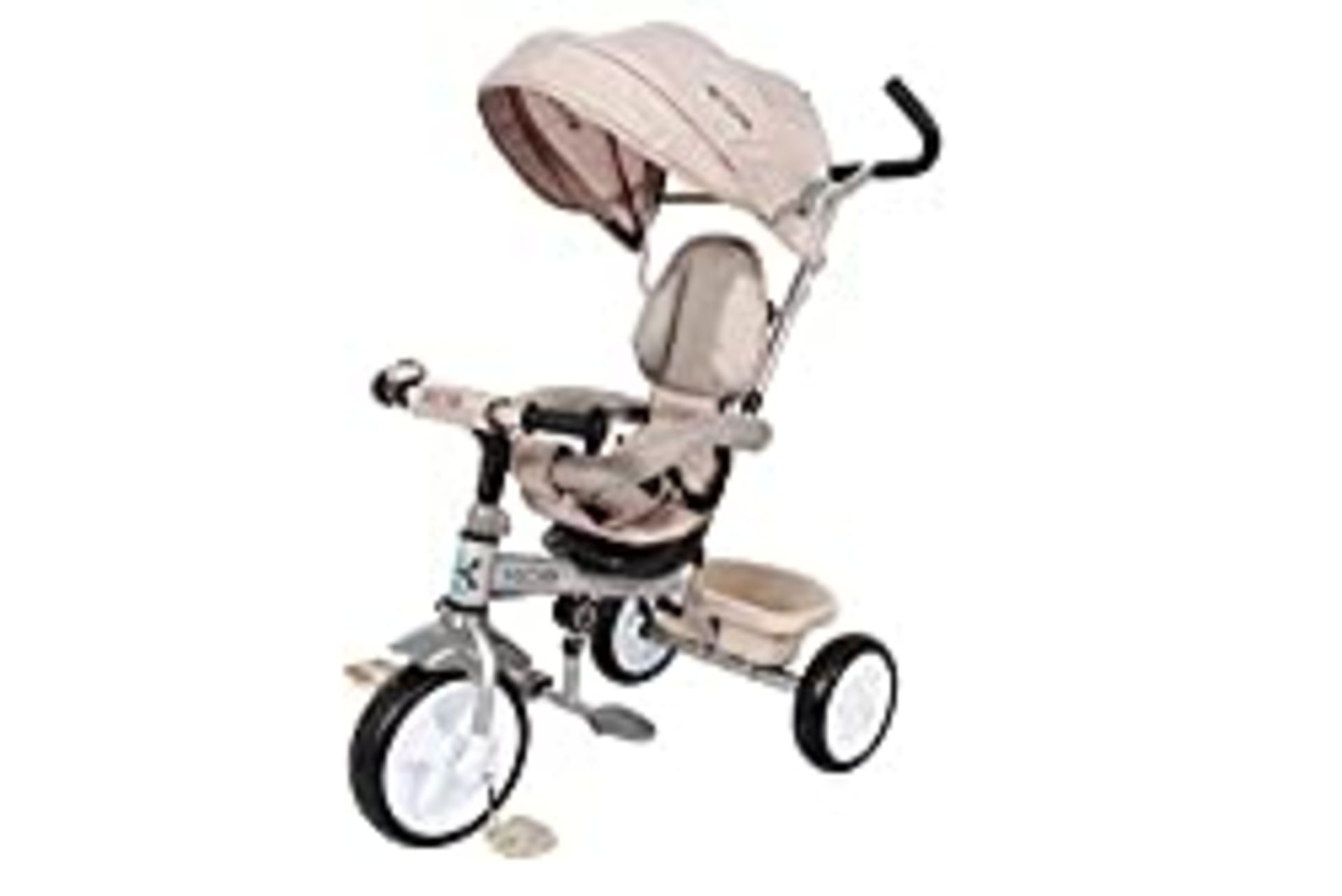 RRP £79.99 Kids Easy Steer Pedal Tricycle Buggy Stroller with Oxford Cloth