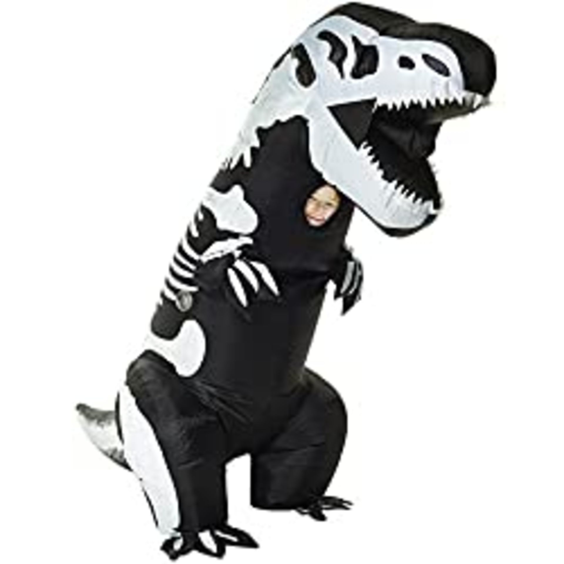 RRP £41.99 Morph MCKGITS Inflatable Costume, Unisex-Child, T-Rex Skeleton Kids