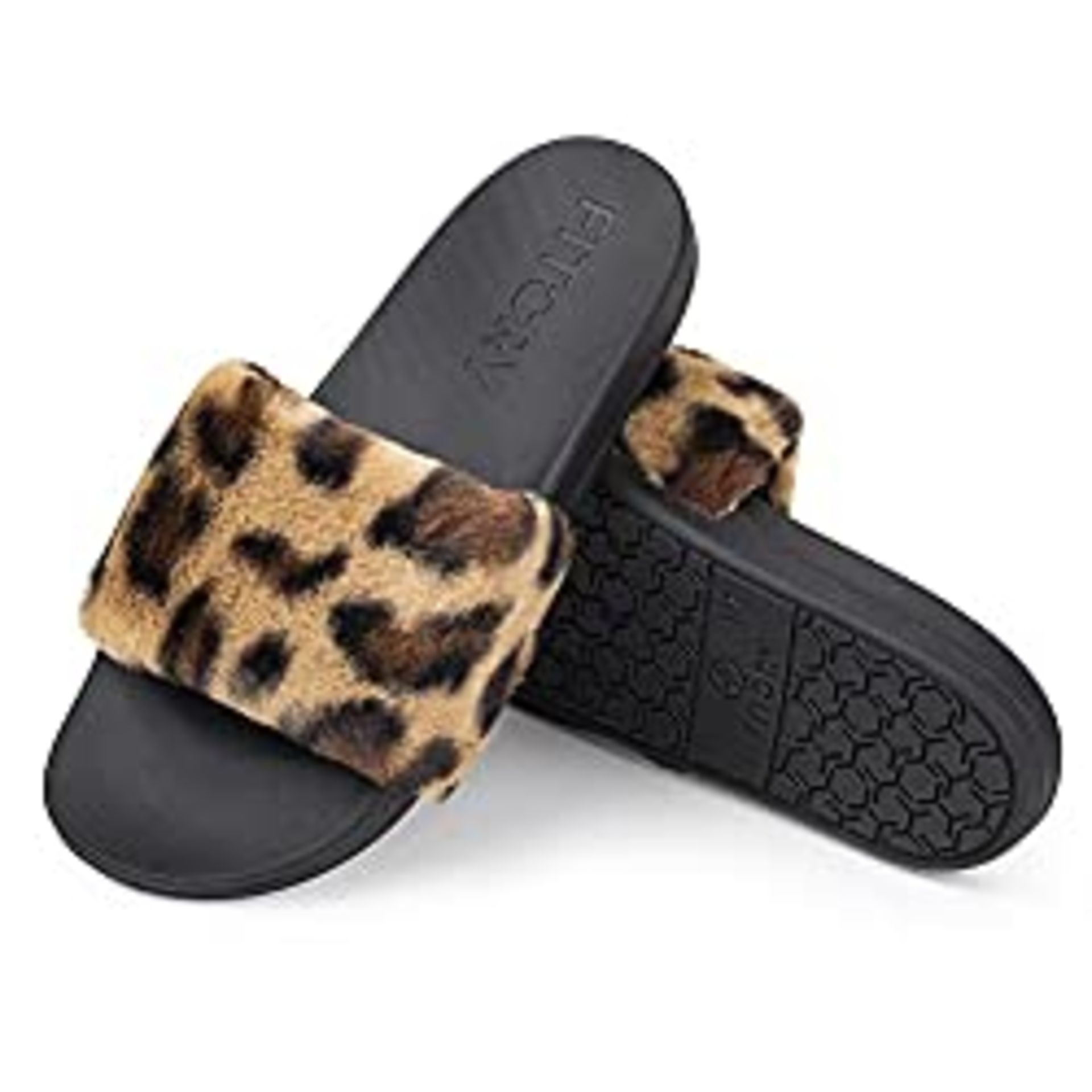 RRP £19.27 FITORY Womens Faux Fur Sliders Slippers Ladies Open