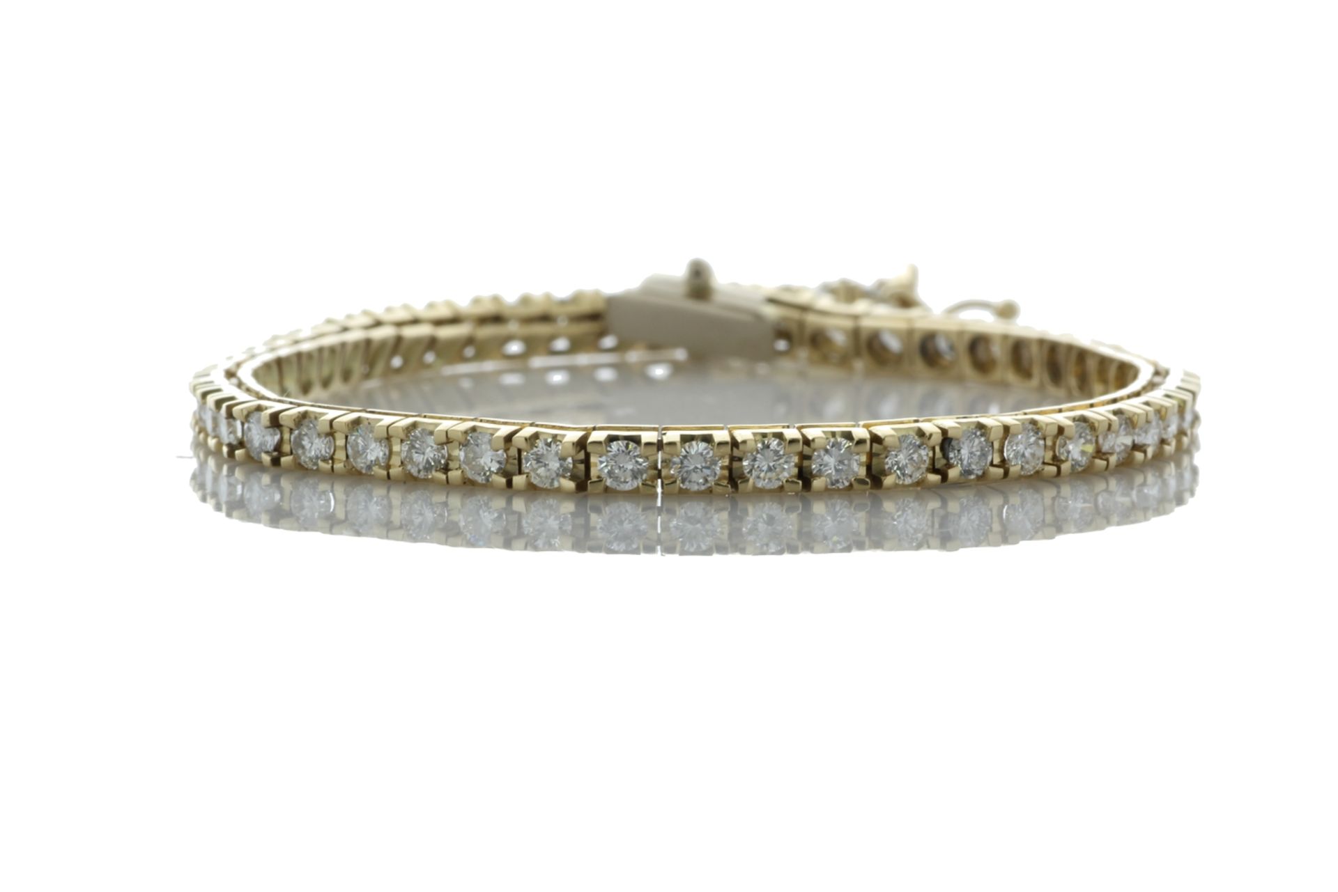 18ct Yellow Gold Tennis Diamond Bracelet 3.18 Carats - Valued By GIE £19,950.00 - Colour-F - G,