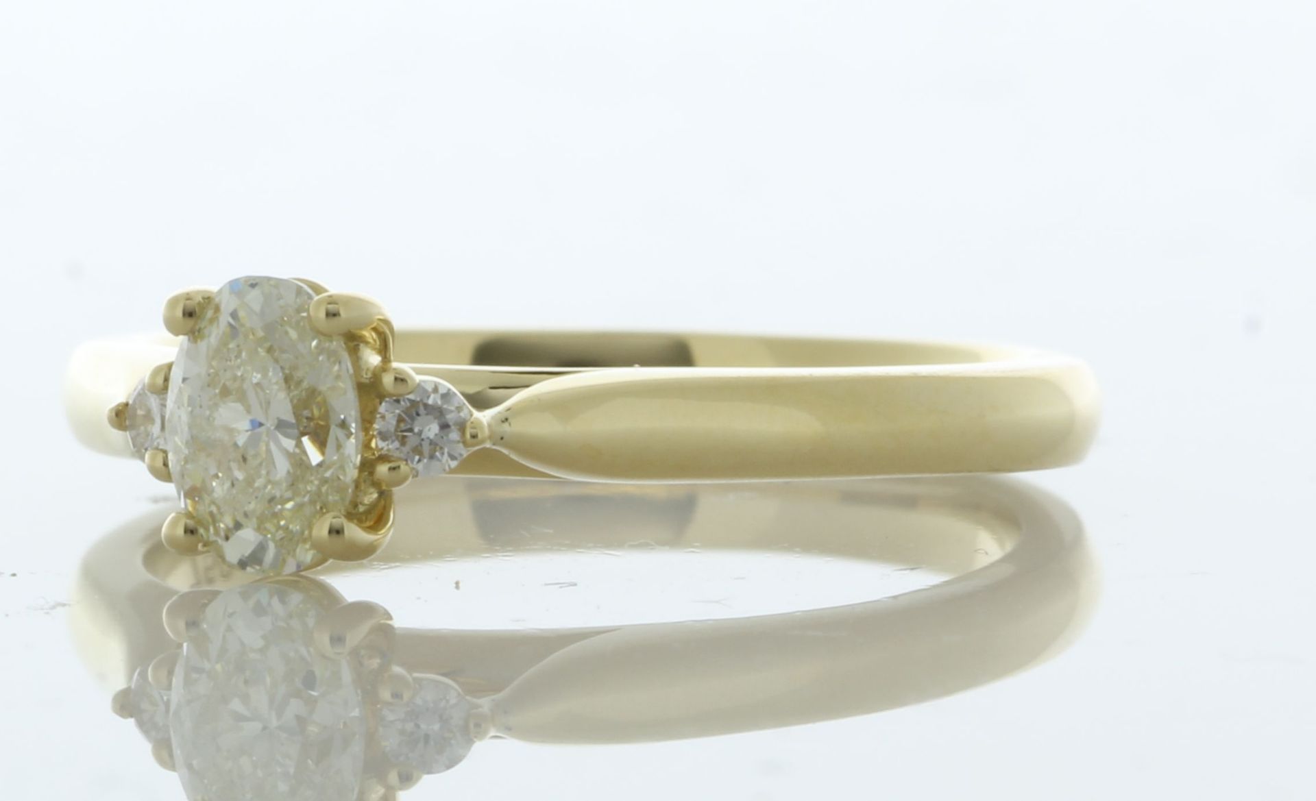 18ct Yellow Gold Oval Cut Diamond Shoulder Set Ring 0.50 Carats - Valued By GIE £6,640.00 - A - Image 2 of 5
