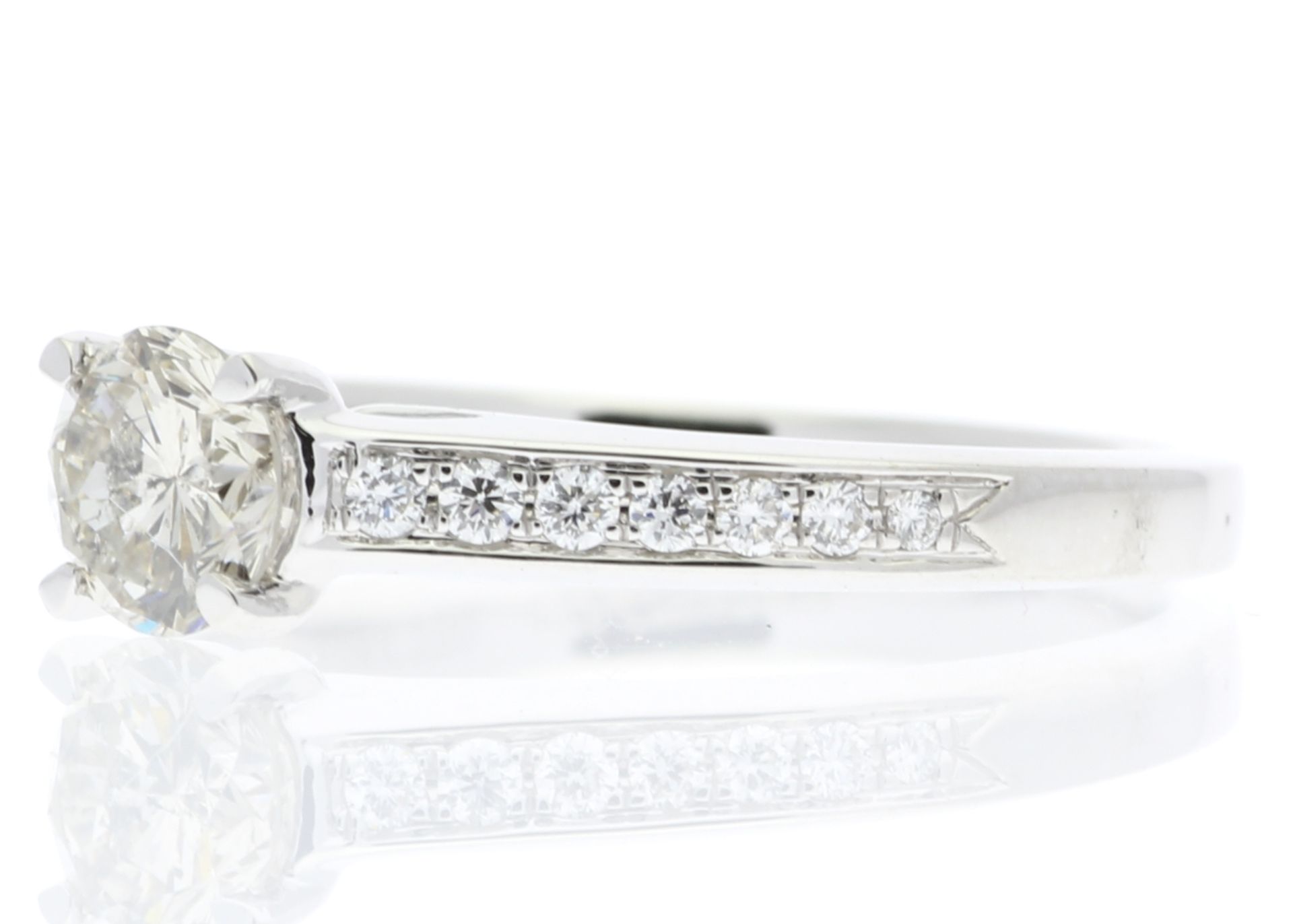 18ct White Gold Diamond Ring With Stone Set Shoulders 0.65 Carats - Valued By GIE £6,145.00 - A - Image 2 of 5