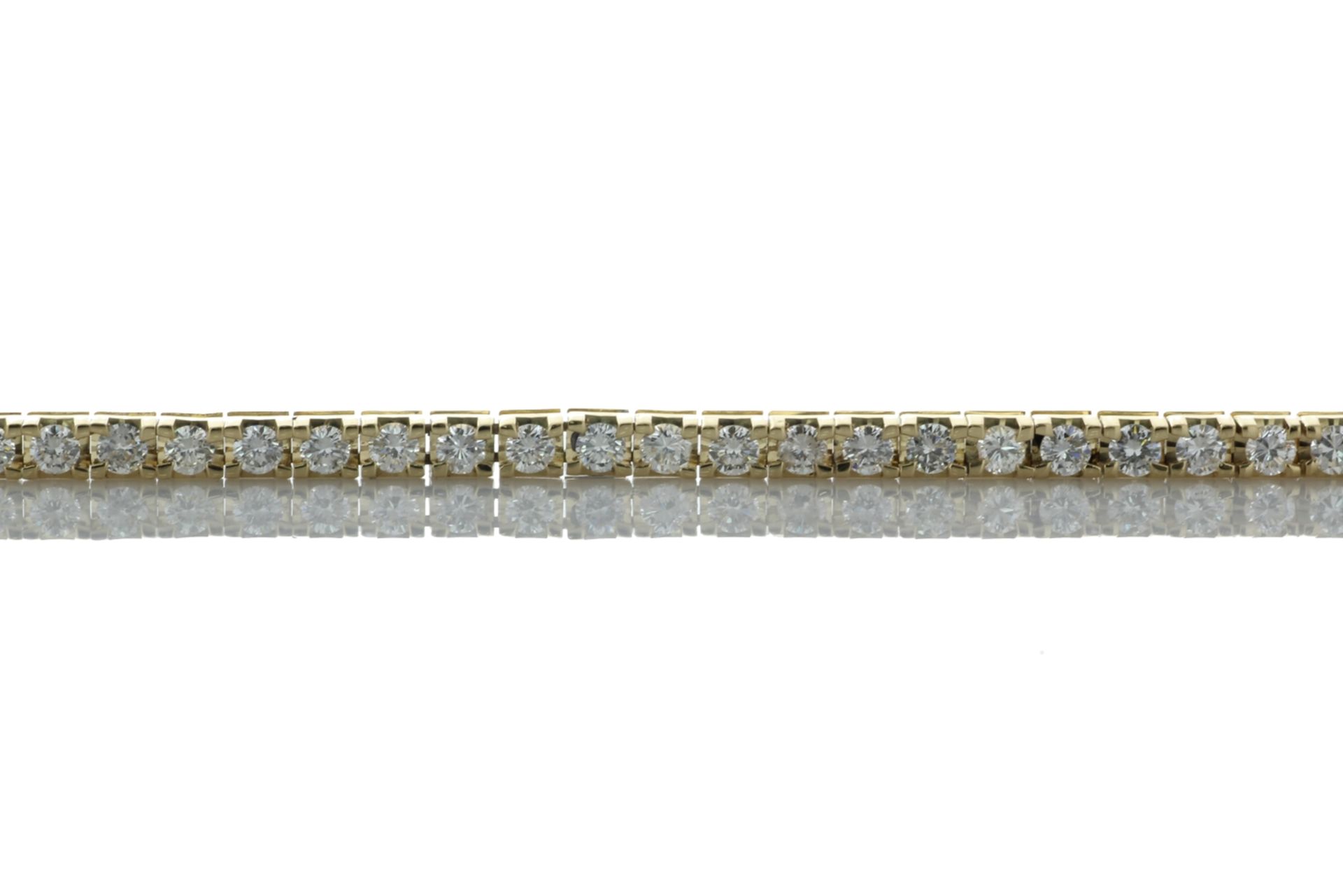 18ct Yellow Gold Tennis Diamond Bracelet 3.18 Carats - Valued By GIE £19,950.00 - Colour-F - G, - Image 3 of 4