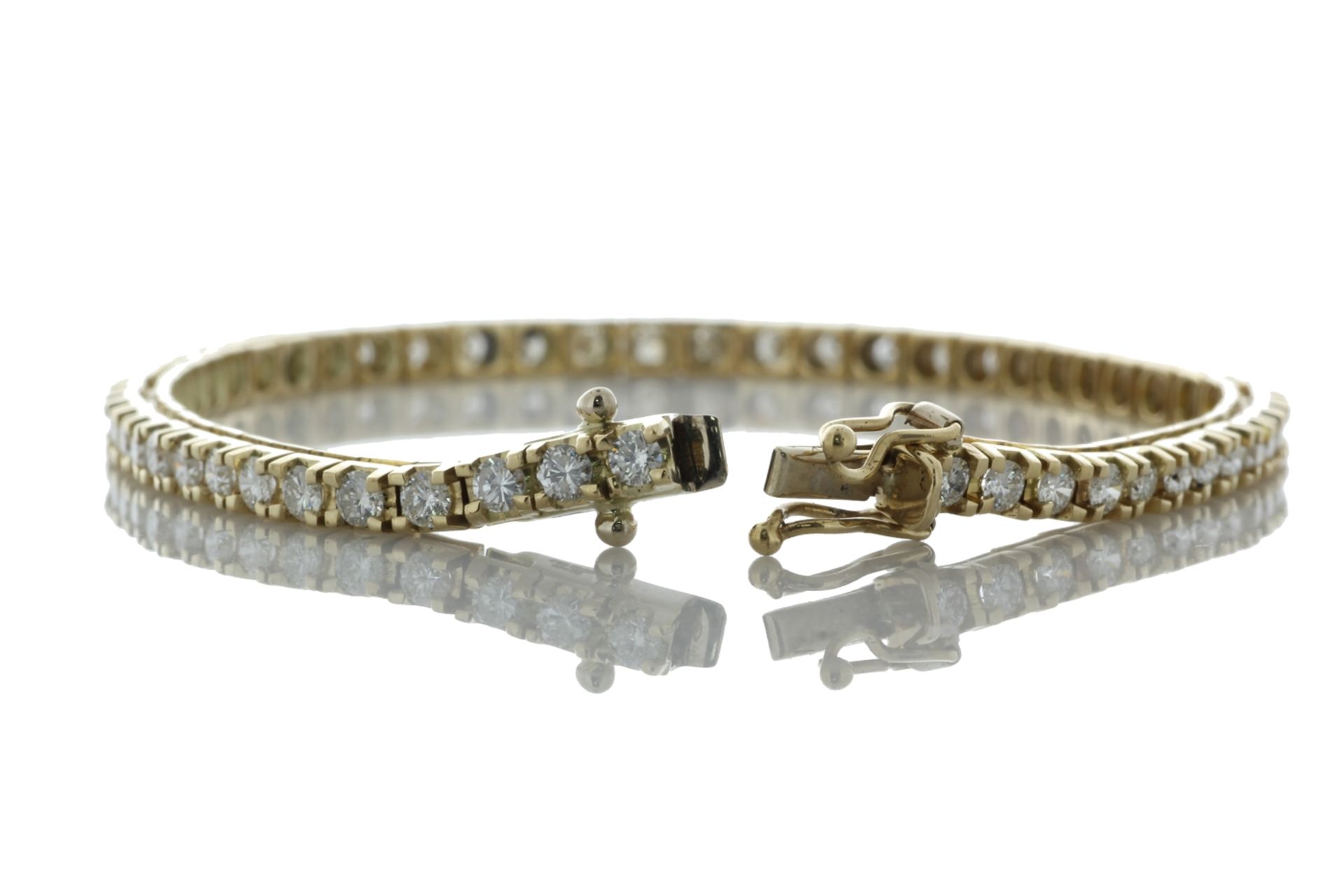 18ct Yellow Gold Tennis Diamond Bracelet 3.18 Carats - Valued By GIE £19,950.00 - Colour-F - G, - Image 2 of 4