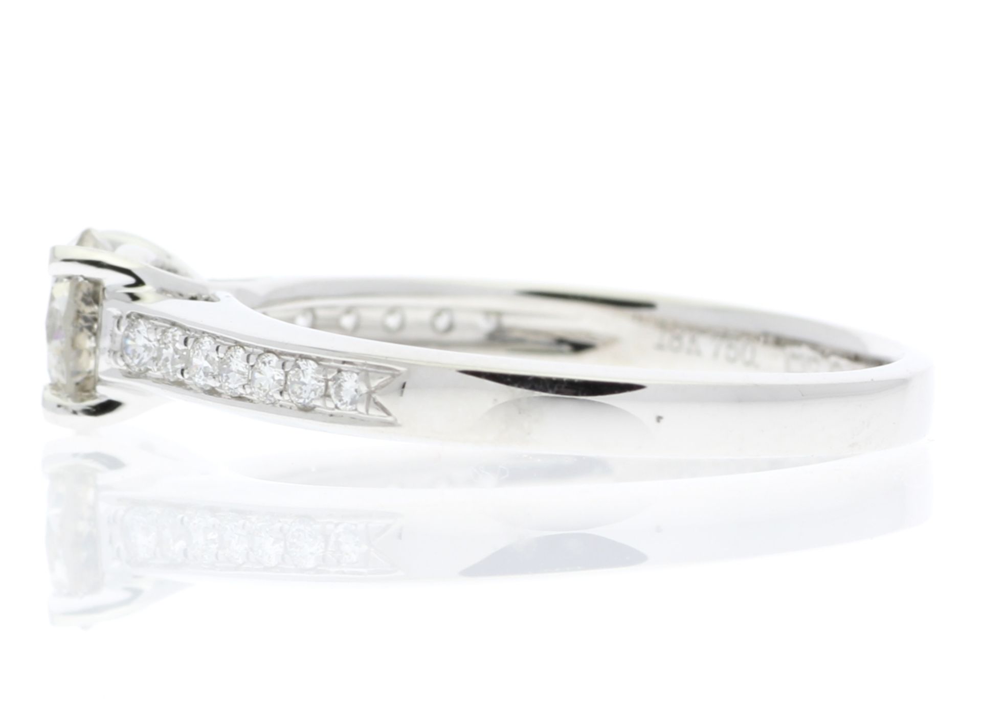 18ct White Gold Diamond Ring With Stone Set Shoulders 0.65 Carats - Valued By GIE £6,145.00 - A - Image 3 of 5