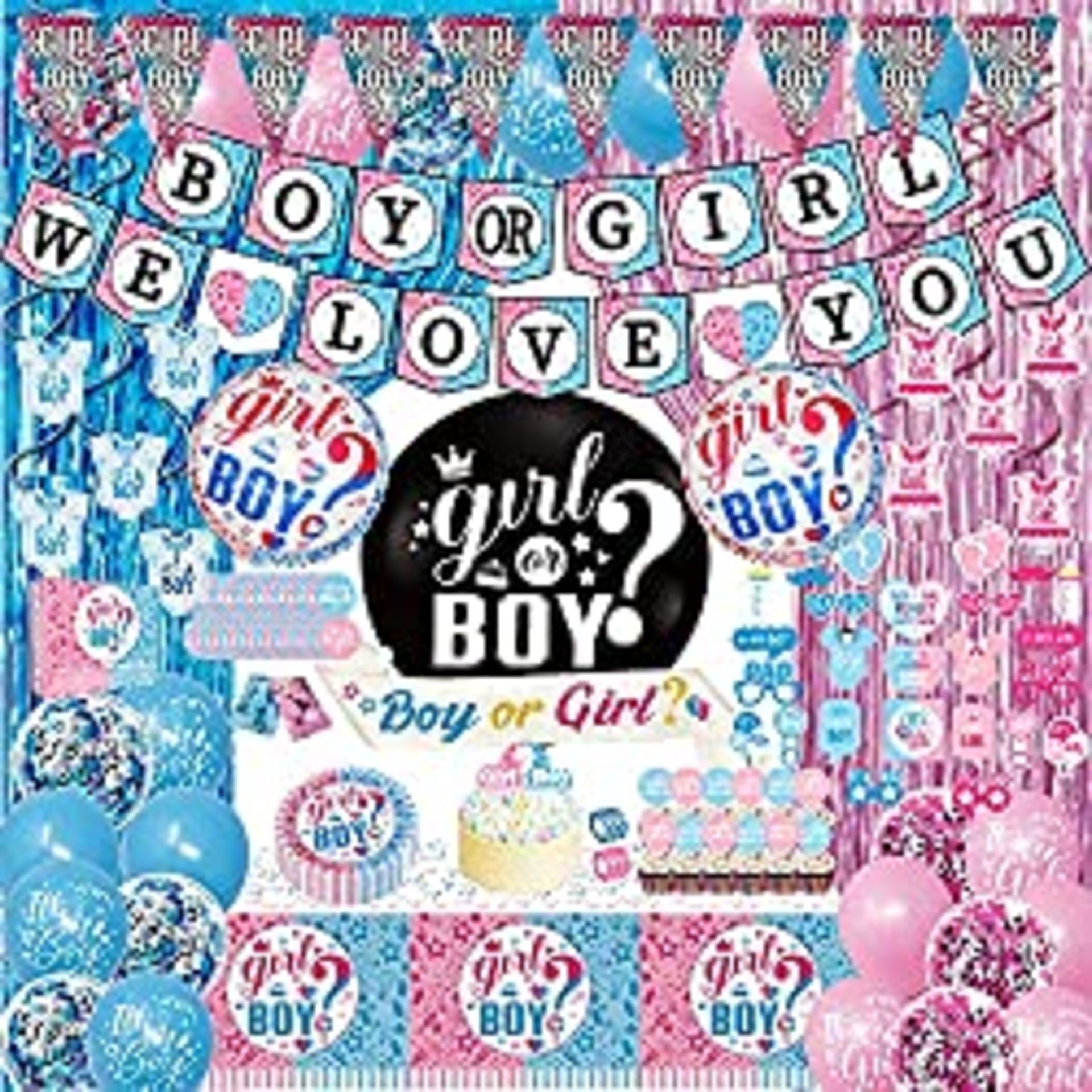 RRP £25.98 gender reveal decorations - Image 2 of 4