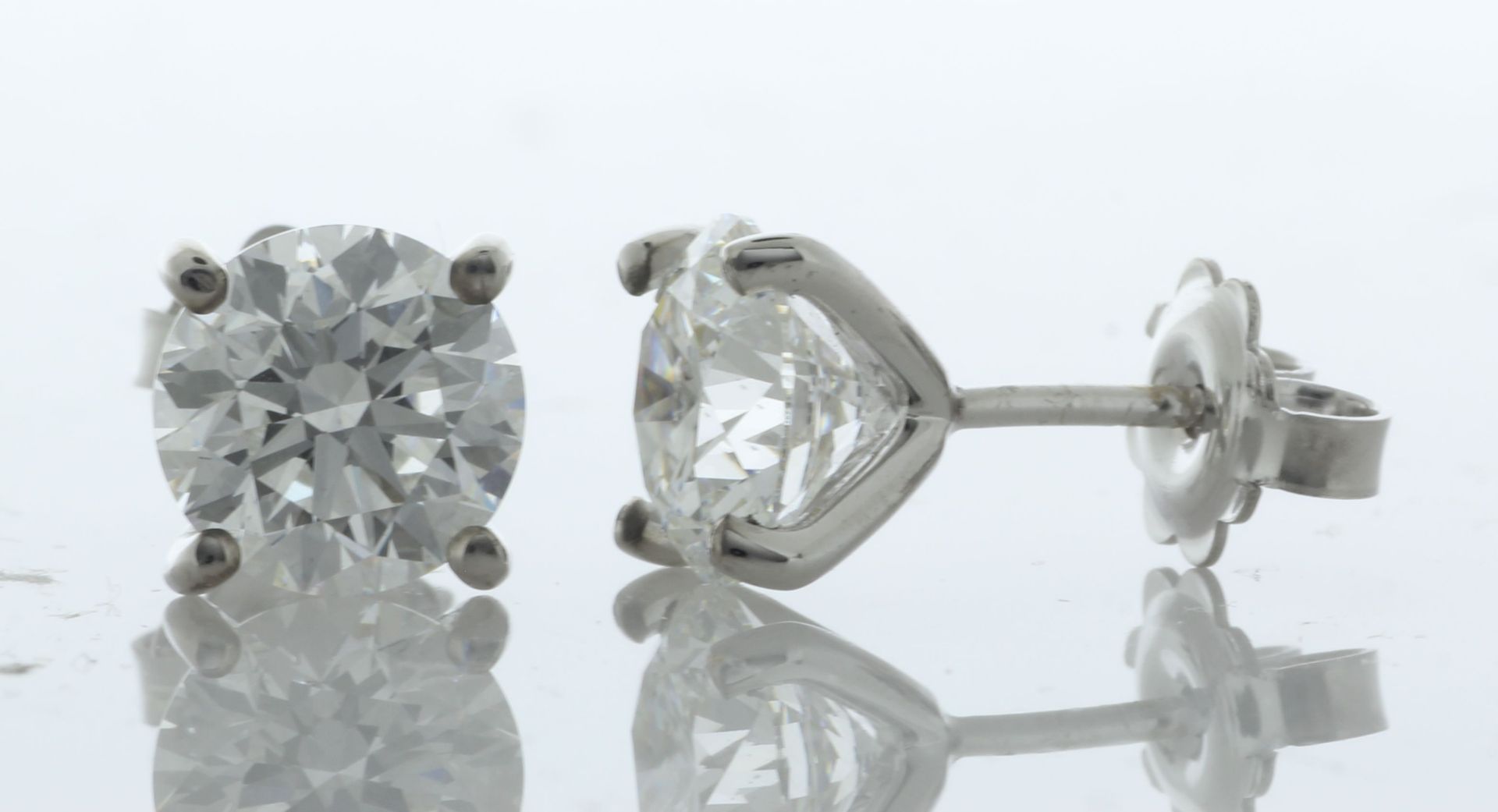 18ct White Gold LAB GROWN Diamond Earrings 4.05 Carats - Valued By IDI £47,600.00 - Two stunning