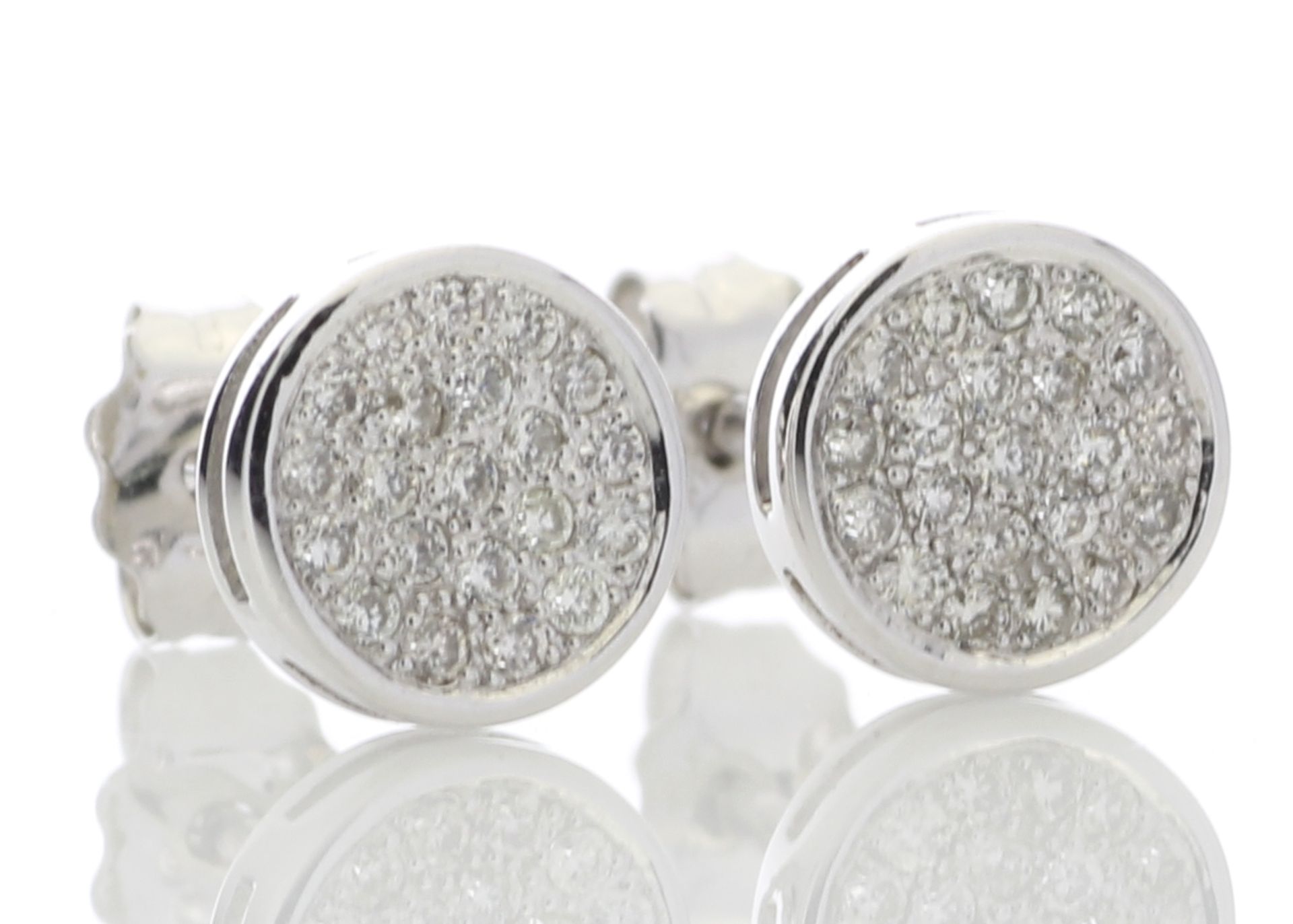 9ct White Gold Diamond Cluster Earring 0.21 Carats - Valued By GIE £2,295.00 - Fifty round brilliant - Image 4 of 5