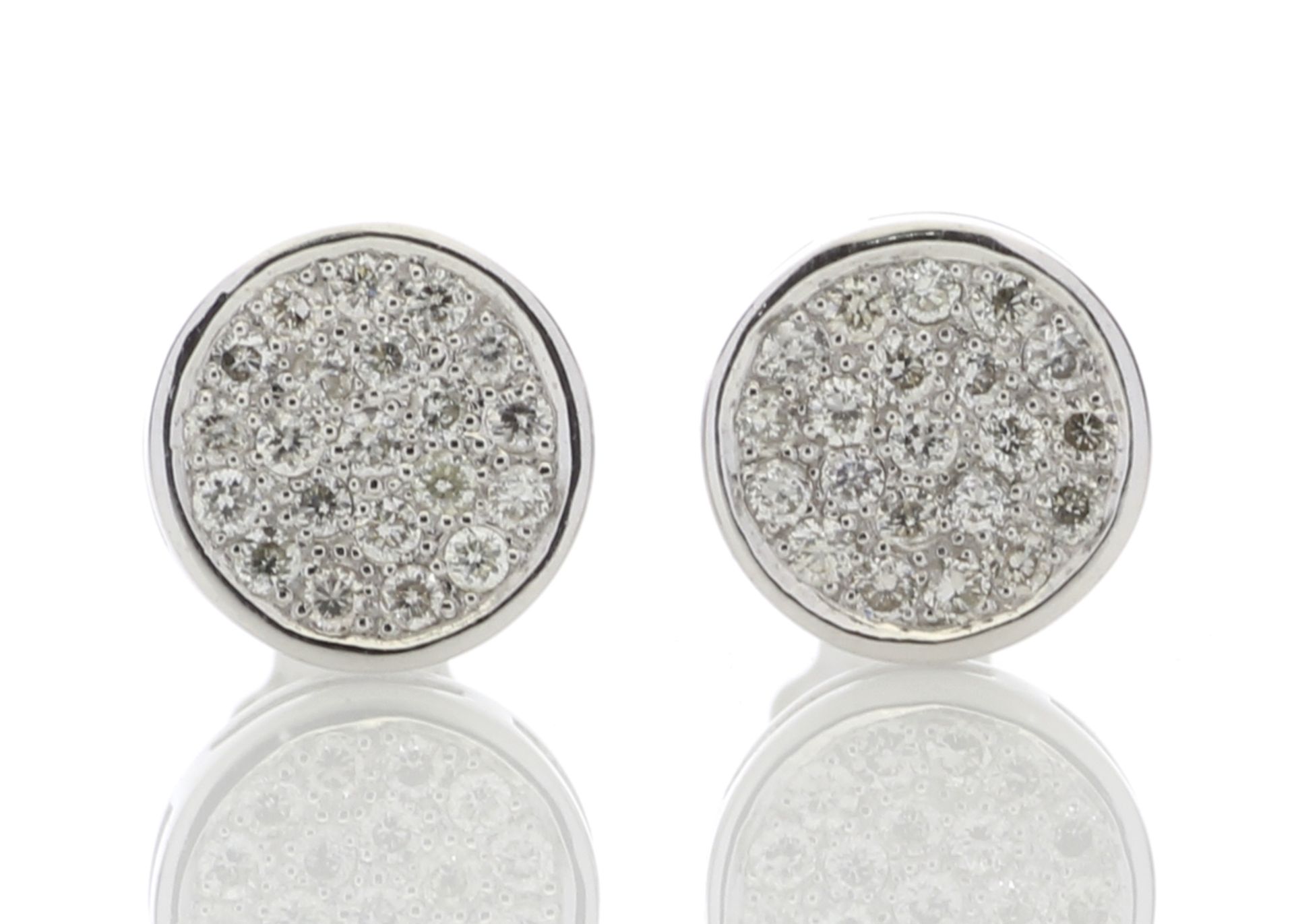 9ct White Gold Diamond Cluster Earring 0.21 Carats - Valued By GIE £2,295.00 - Fifty round brilliant