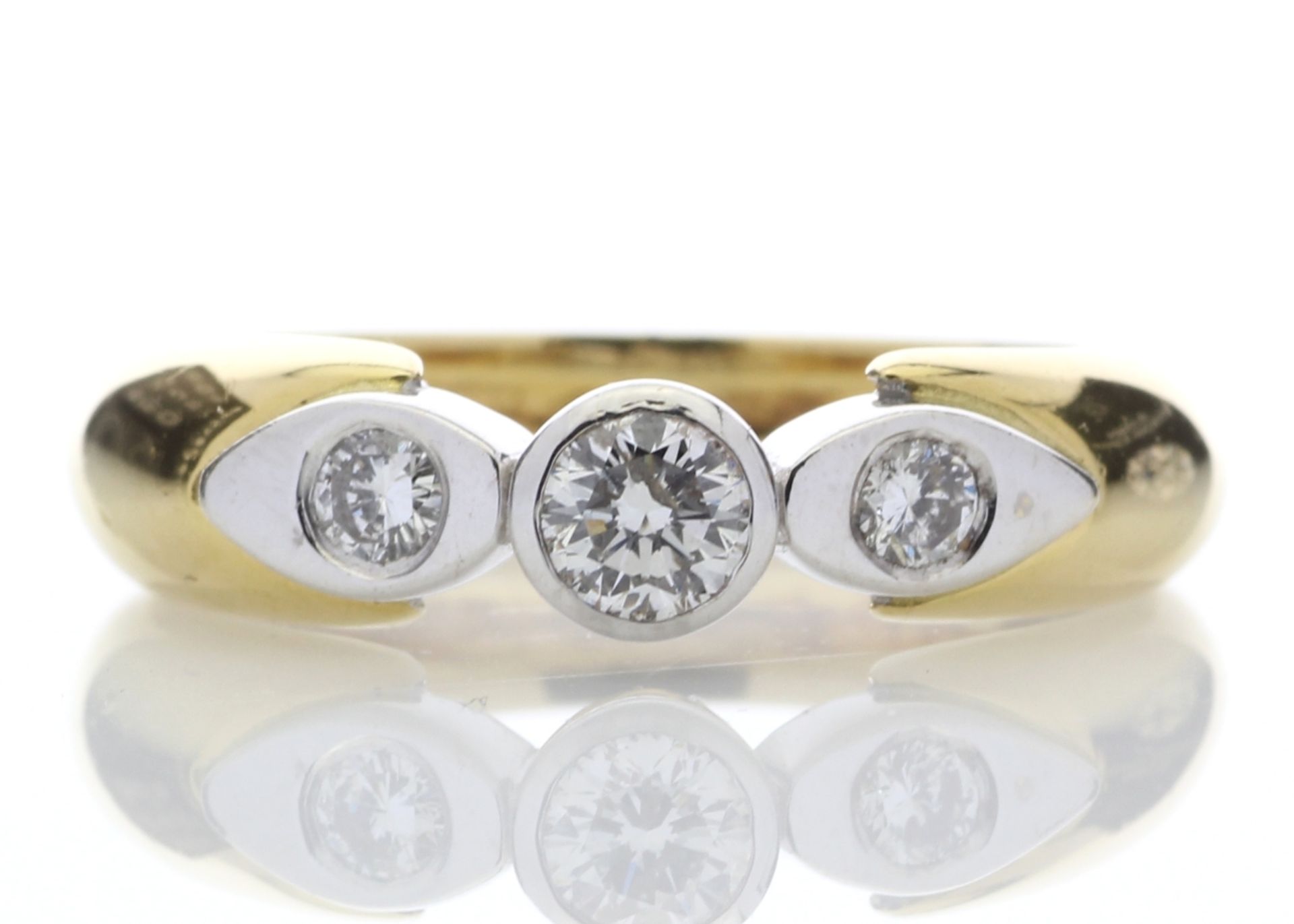 18ct Stone Set Shoulder Diamond Ring 0.41 Carats - Valued By GIE £10,995.00 - A striking rub set