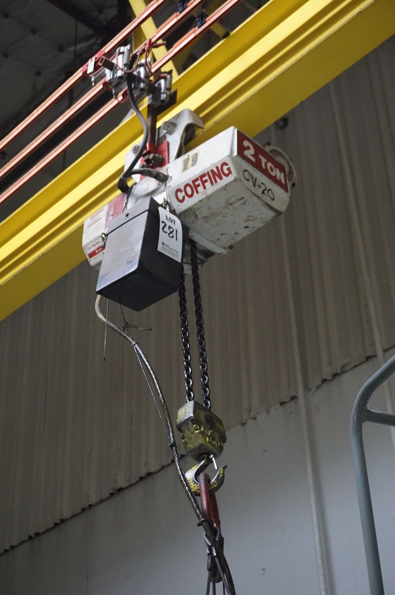 2-TON CRANE WITH COFFING CHAIN HOIST **Rigging provided exclusively by Golden Bear Services. Loading - Image 2 of 4