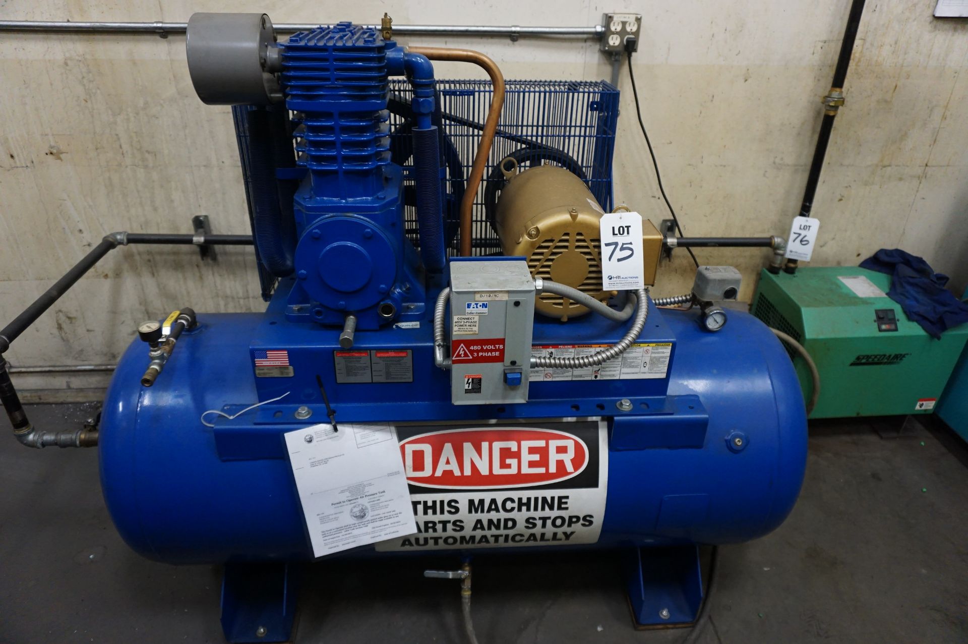 QUINCY QT10 AIR COMPRESSOR **Rigging provided exclusively by Golden Bear Services. Loading fee for - Image 2 of 3