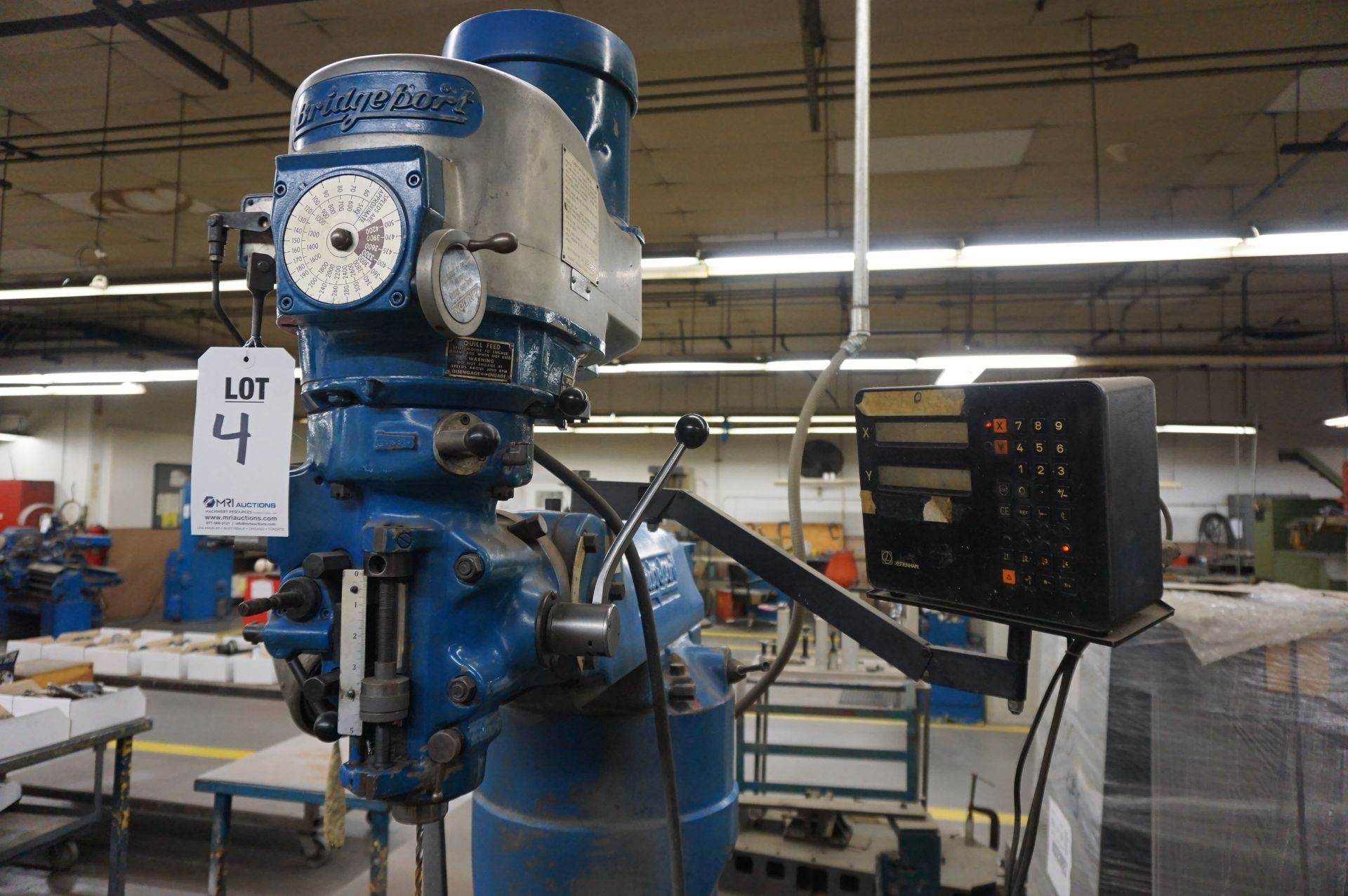 BRIDGEPORT MILLING MACHINE S/N J-180514, WITH HEIDENHAIN DRO **Rigging provided exclusively by