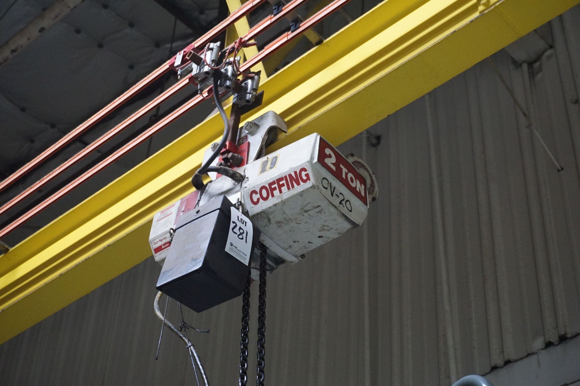 2-TON CRANE WITH COFFING CHAIN HOIST **Rigging provided exclusively by Golden Bear Services. Loading
