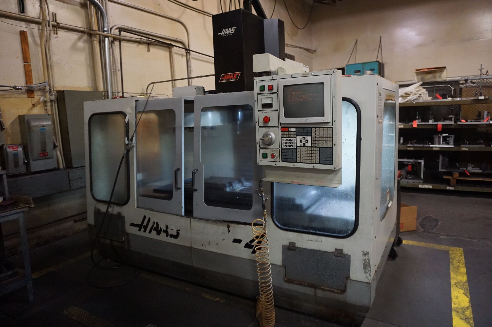 1994 HAAS VF-4 CNC VERTICAL MACHINING CENTER, S/N2798, HAAS CONTROL, 4TH AXIS WIRING **Rigging