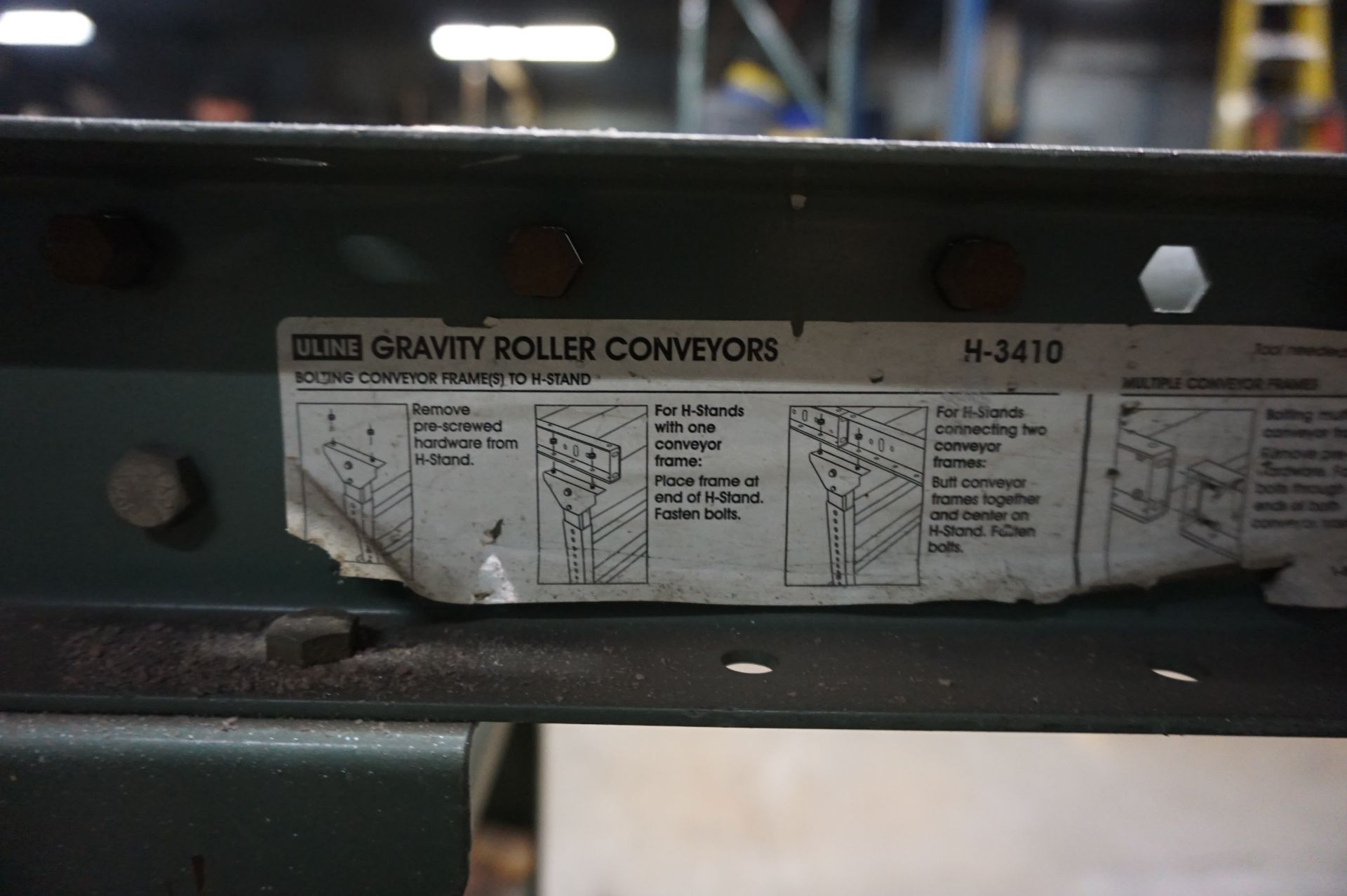 ULINE H-3410 GRAVITY ROLLER CONVEYOR **Rigging provided exclusively by Golden Bear Services. Loading - Image 3 of 3