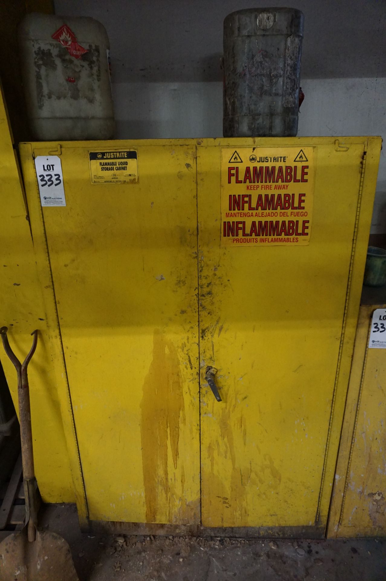 JUSTRITE 45-GAL FLAMMABLE CABINET **Rigging provided exclusively by Golden Bear Services. Loading
