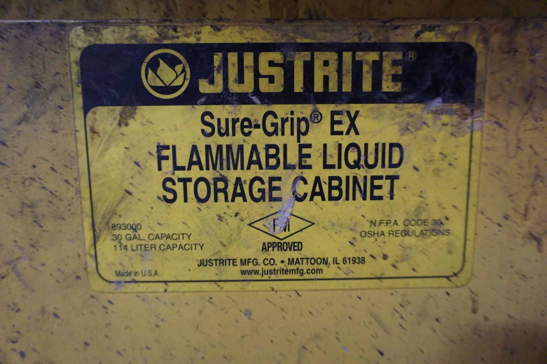JUSTRITE SURE-GRIP EX 30-GAL FLAMMABLE CABINET **Rigging provided exclusively by Golden Bear - Image 2 of 2