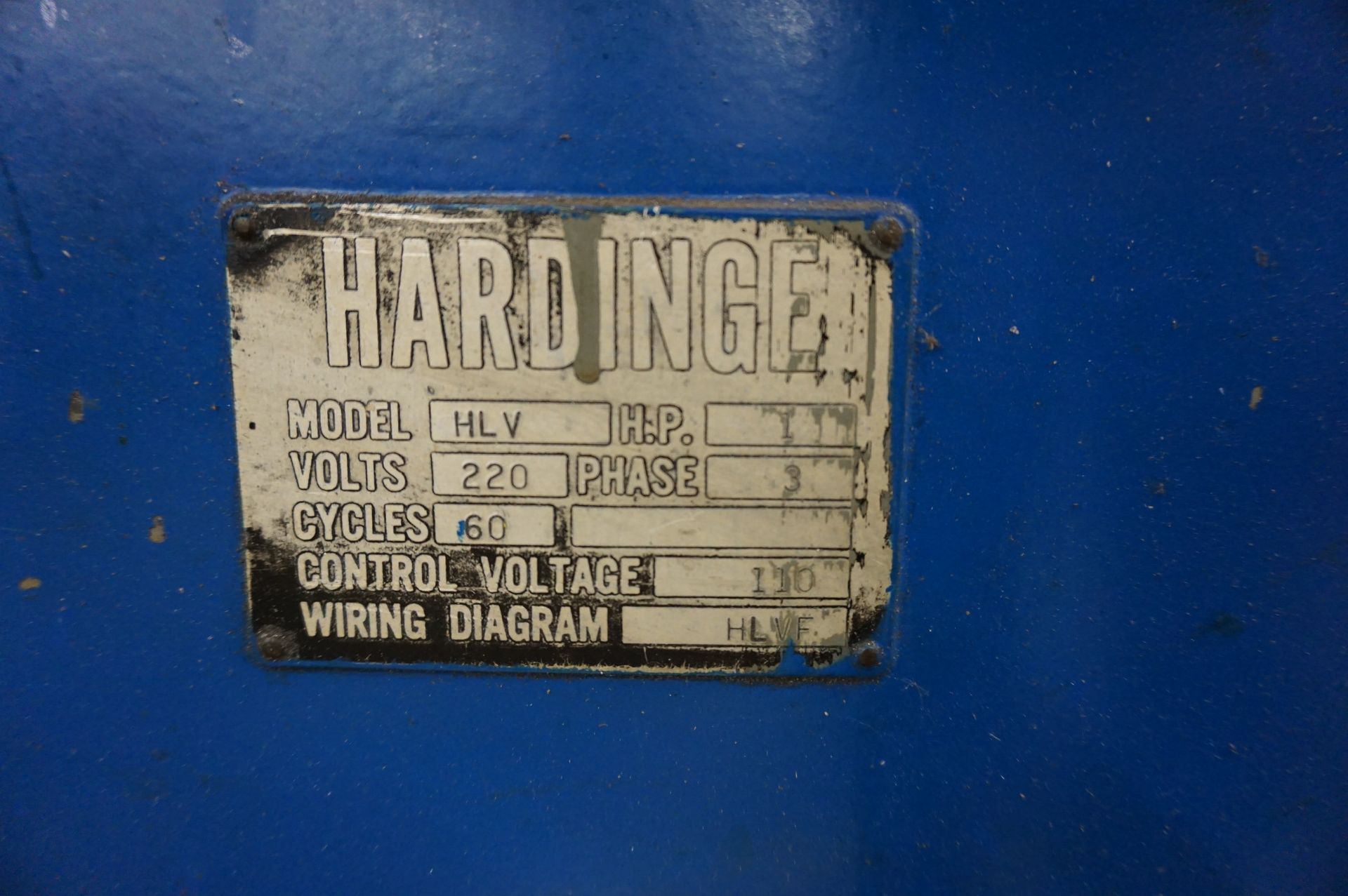 HARDINGE HLV CONVENTIONAL LATHE, COLLET CHUCK *NOT RUNNING, GEAR ISSUE* **Rigging provided - Image 3 of 3