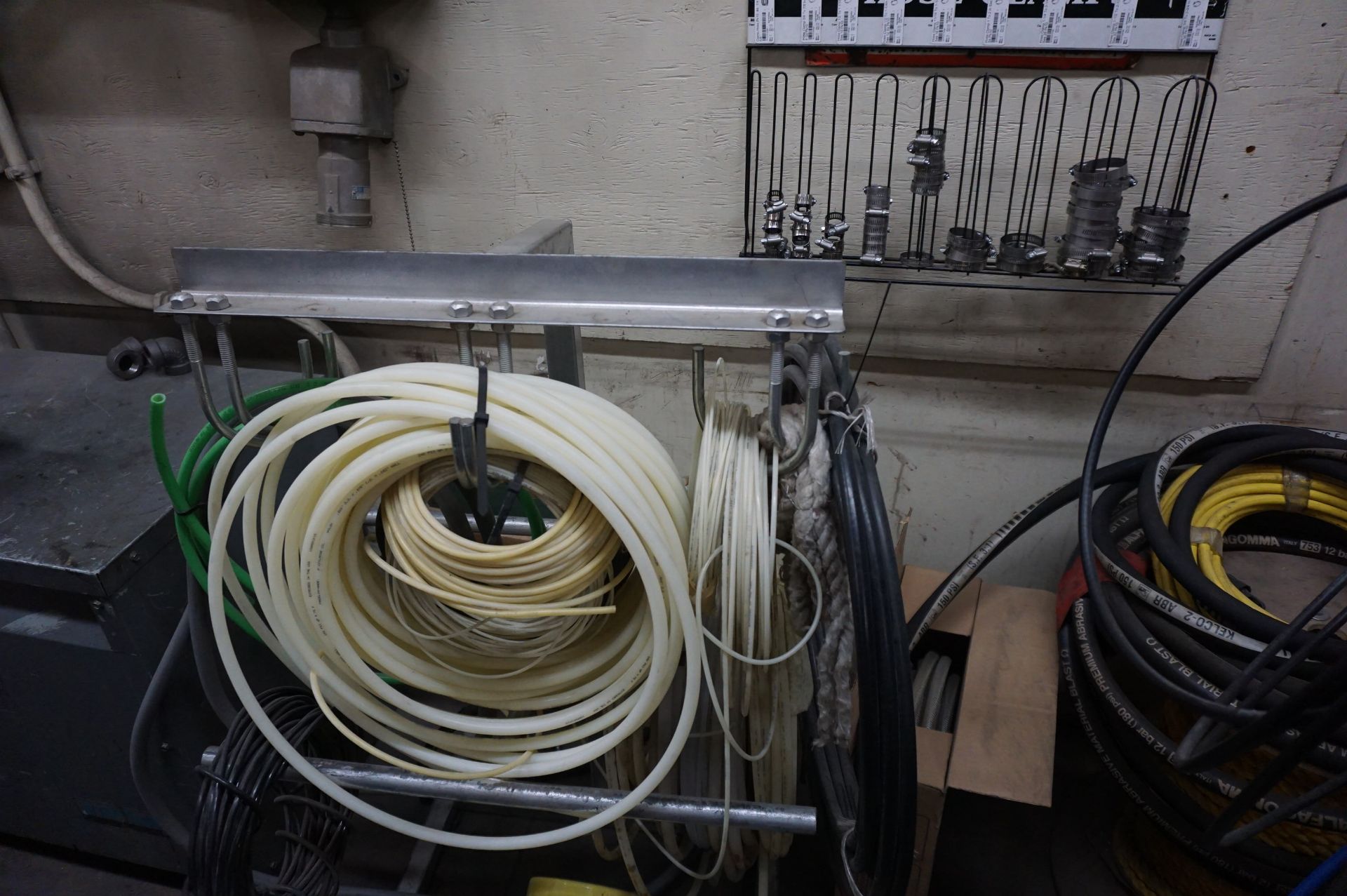 LOT TO INCLUDE: MISC. HOSES AND COPPER PIPING, HOSE SPOOLS, VARIED SIZES - Image 3 of 4
