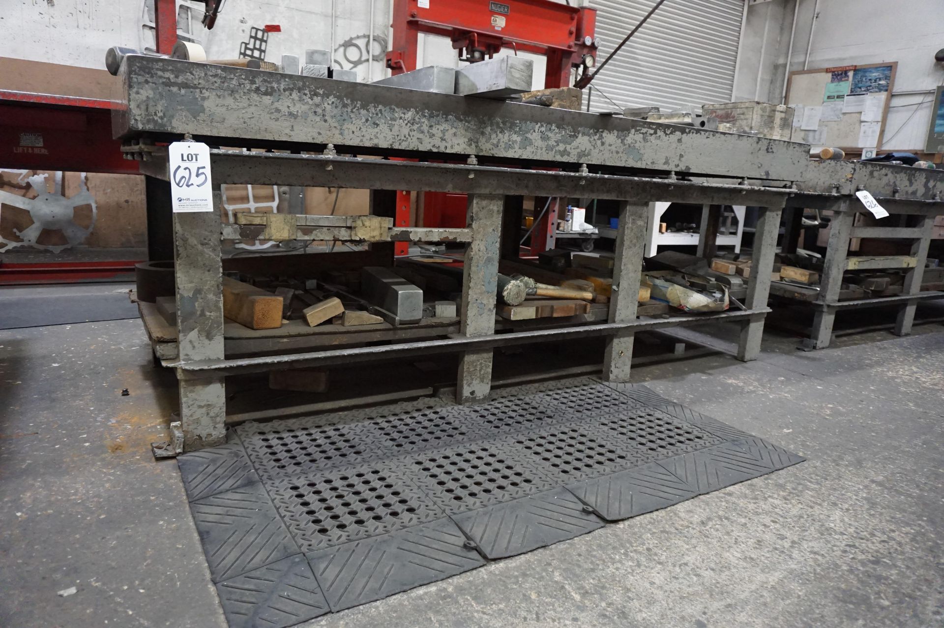 HEAVY DUTY STEEL SURFACE PLATE TABLE, DIMENSIONS 96" X 36" X 36"H *PLEASE NOTE: PERSONAL ITEMS AND