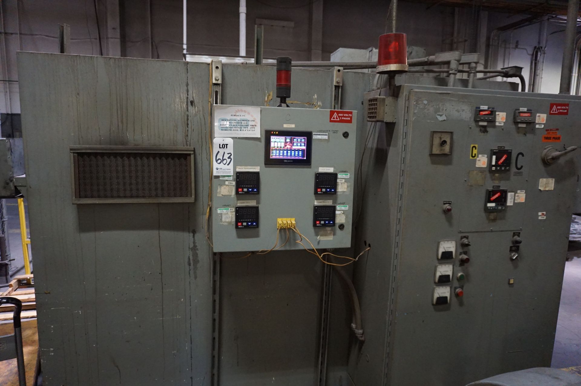 MANGOLD MODEL 555EO ALUMINUM AND MAGNESIUM, ELECTRIC 2 DOOR WALK IN TYPE FURNACE, S/N 194-1299, - Image 2 of 5