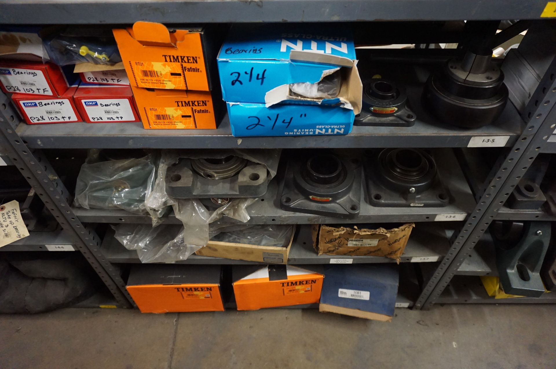 SHELVING WITH CONTENTS TO INCLUDE BUT NOT LIMITED TO: MISC. TIMKEN/FAFNIR AND SKF BEARINGS, FLANGE - Image 9 of 9