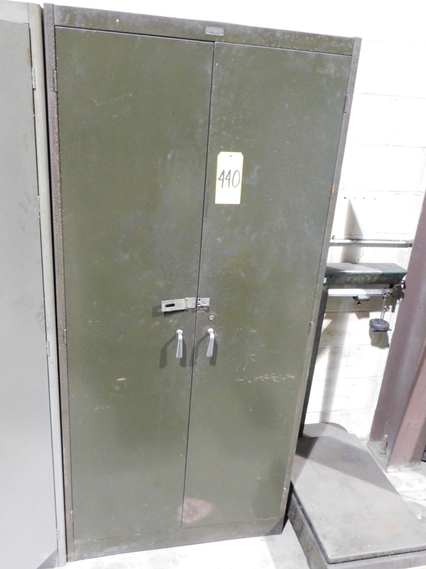 2-Door Upright Storage Cabinet with Contents