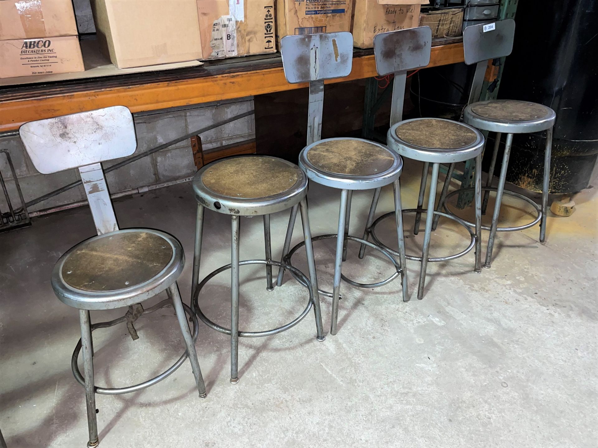 Lot with (5) Metal Stools - Image 2 of 2