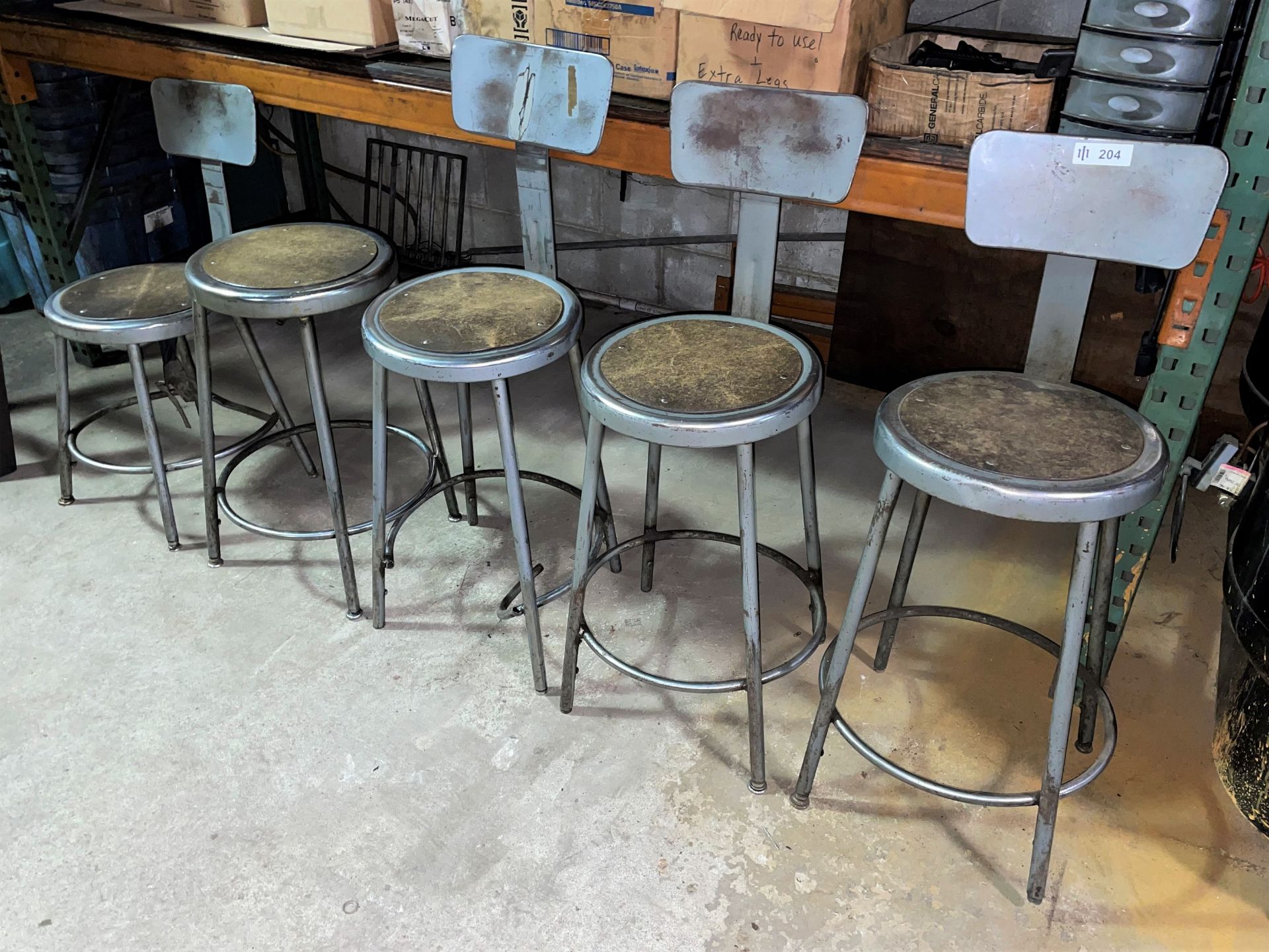 Lot with (5) Metal Stools