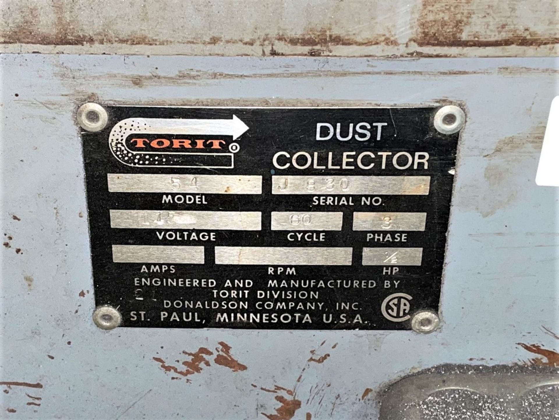 Torit Mdl. 54 Dust Collector - Image 3 of 3