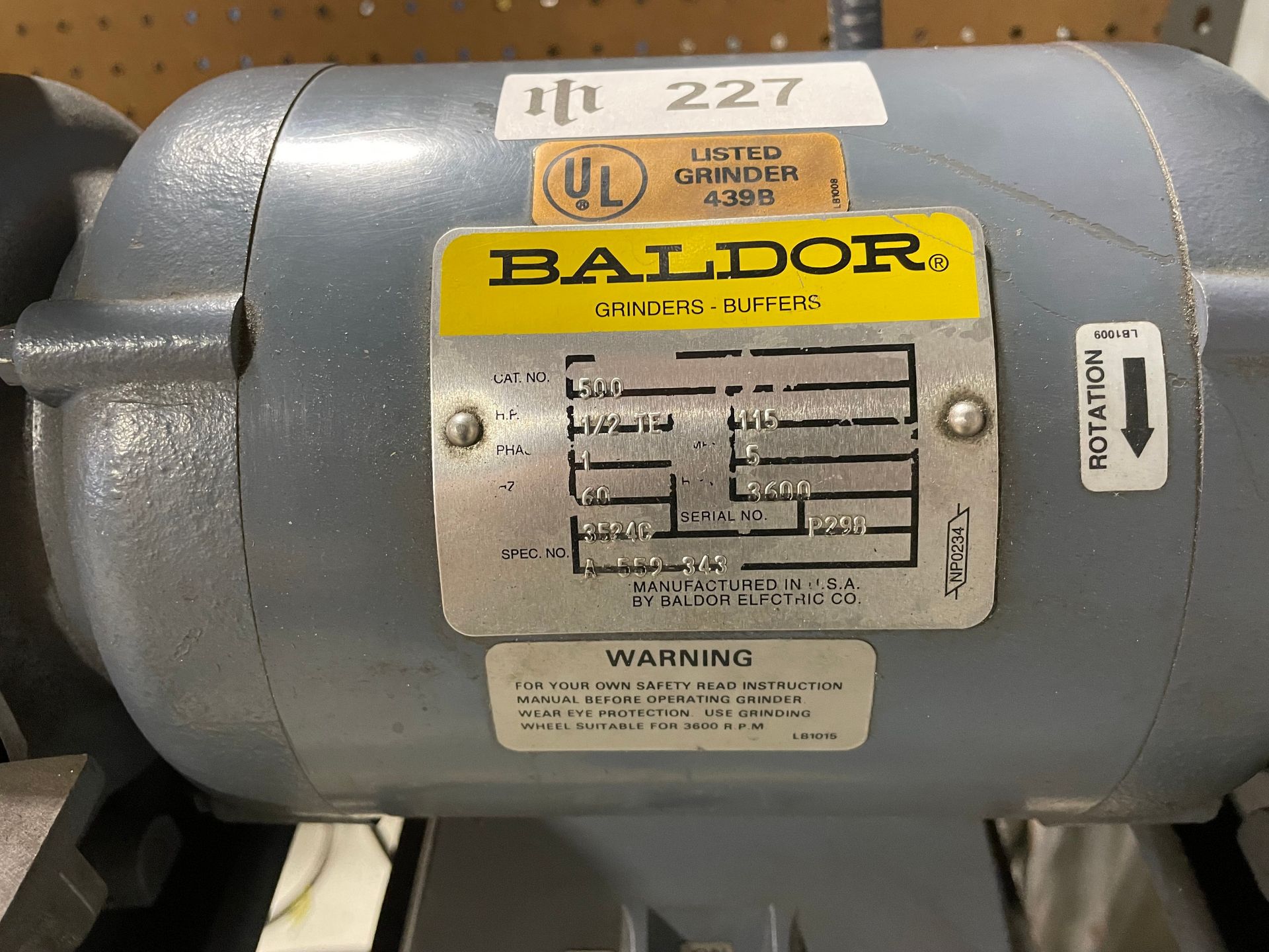 Baldor Double Ended 6" Tool Grinder - Image 4 of 4