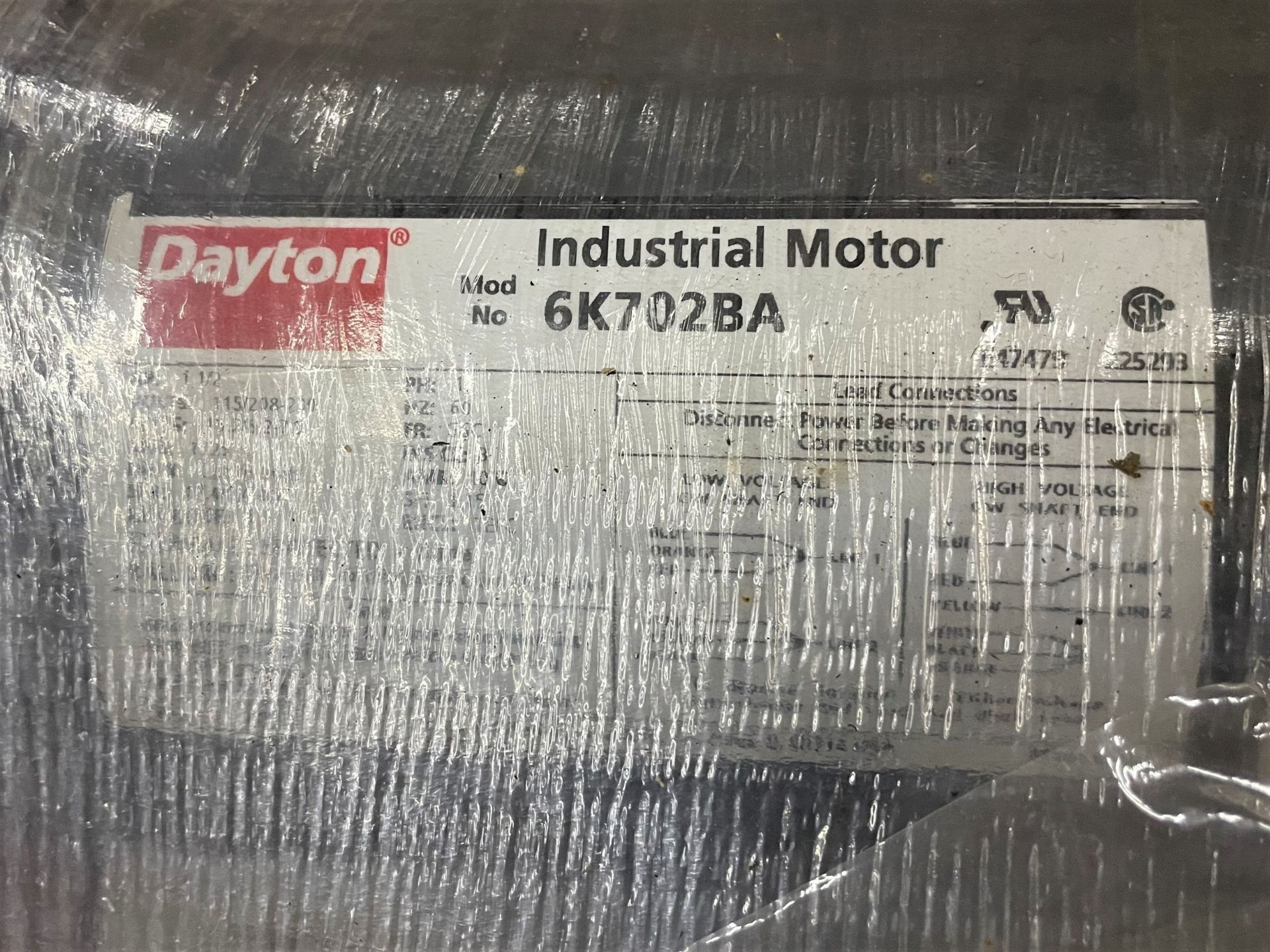 Dayton 6K702BA Motor, 1-1/2HP - Image 2 of 4