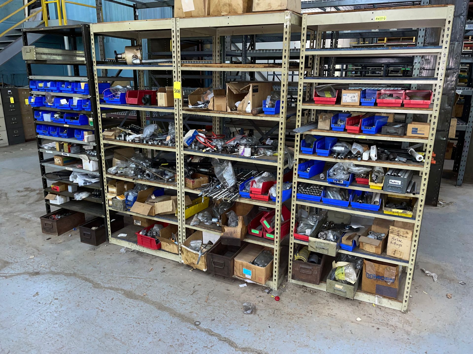 Lot with 4-Sections of Metal Shelving