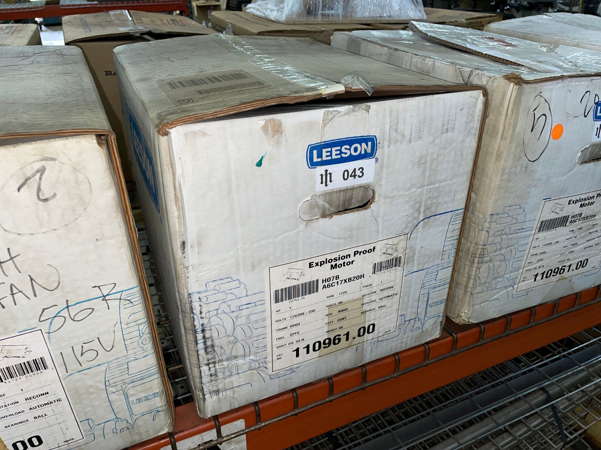 Leeson H07B A6C17XB20H Explosion Proof Motor, 1HP - Image 2 of 3