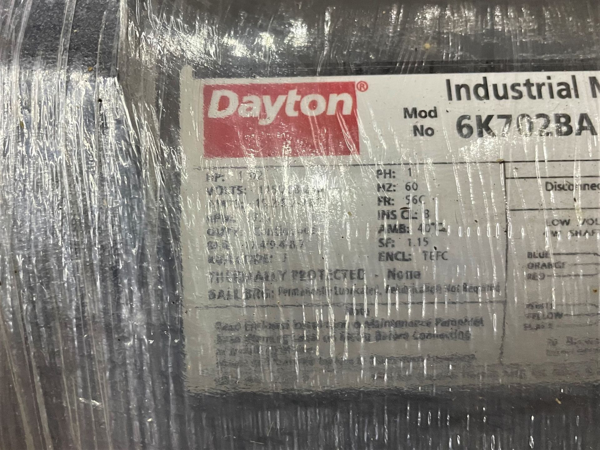 Dayton 6K702BA Motor, 1-1/2HP - Image 3 of 4