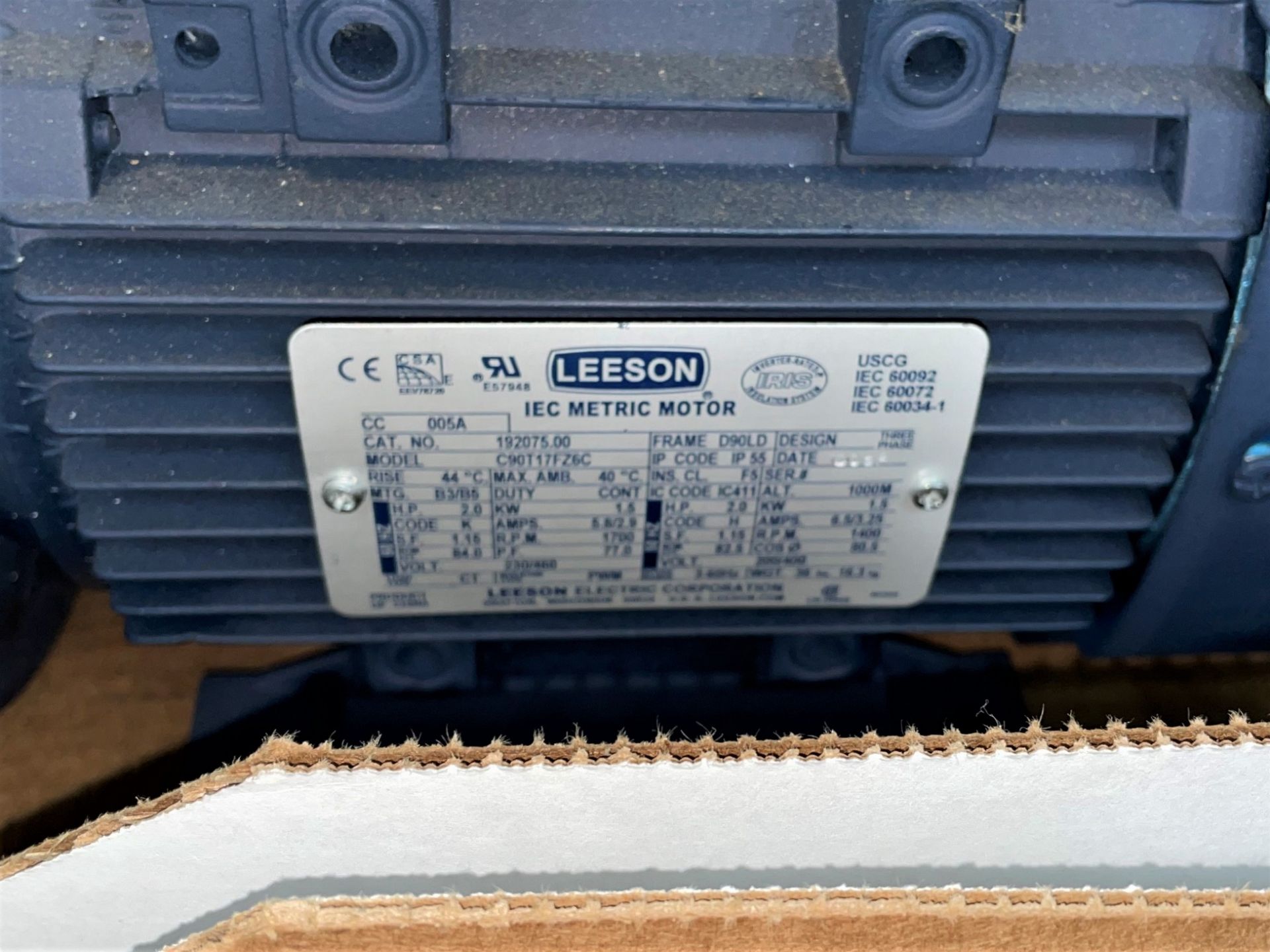 Leeson C90T17FZ6C IEC Metric Motor, 2HP - Image 2 of 2
