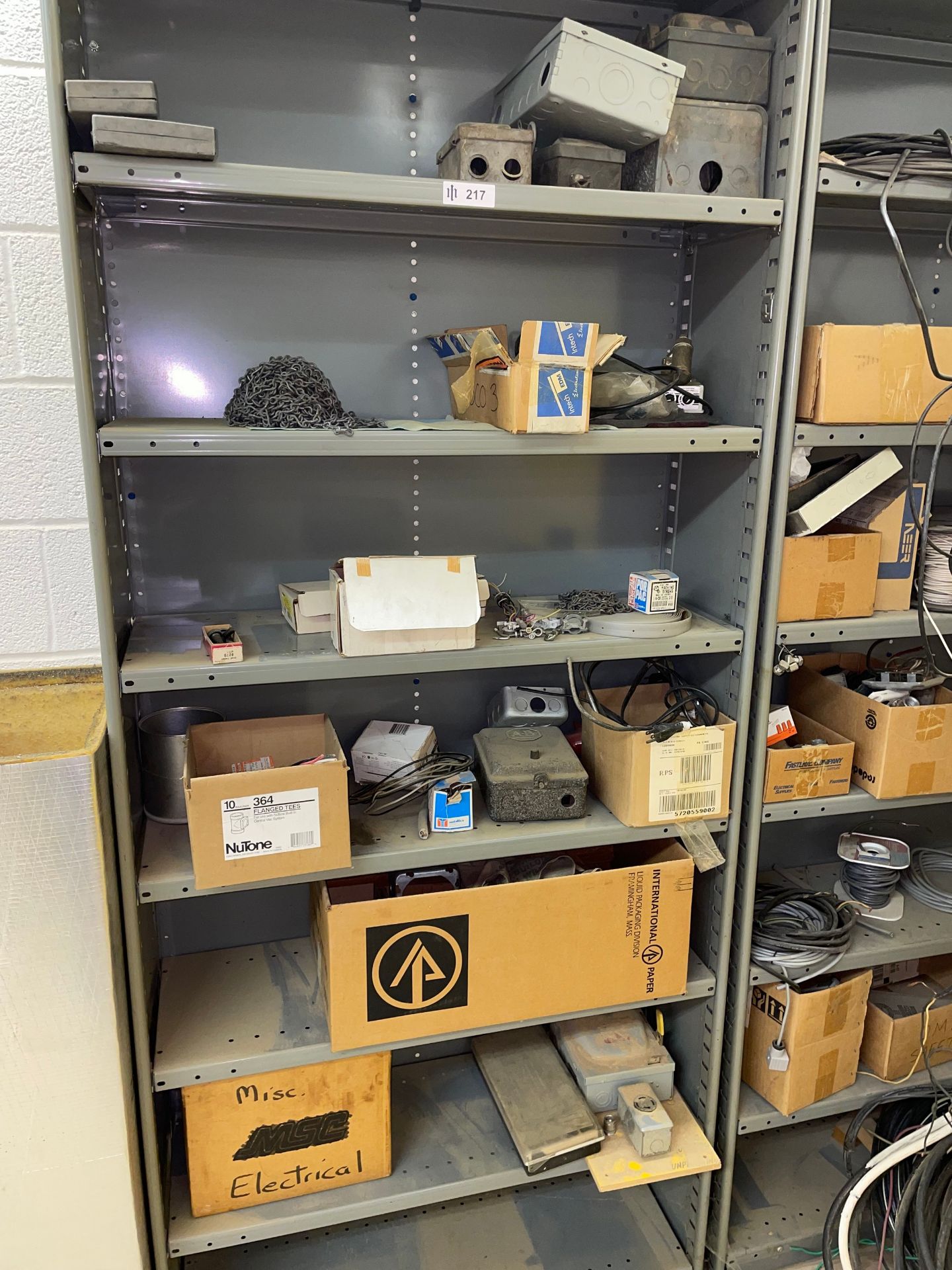 Lot with (2) Metal Storage Shelves and Contents of Electrical Supplies - Image 3 of 3