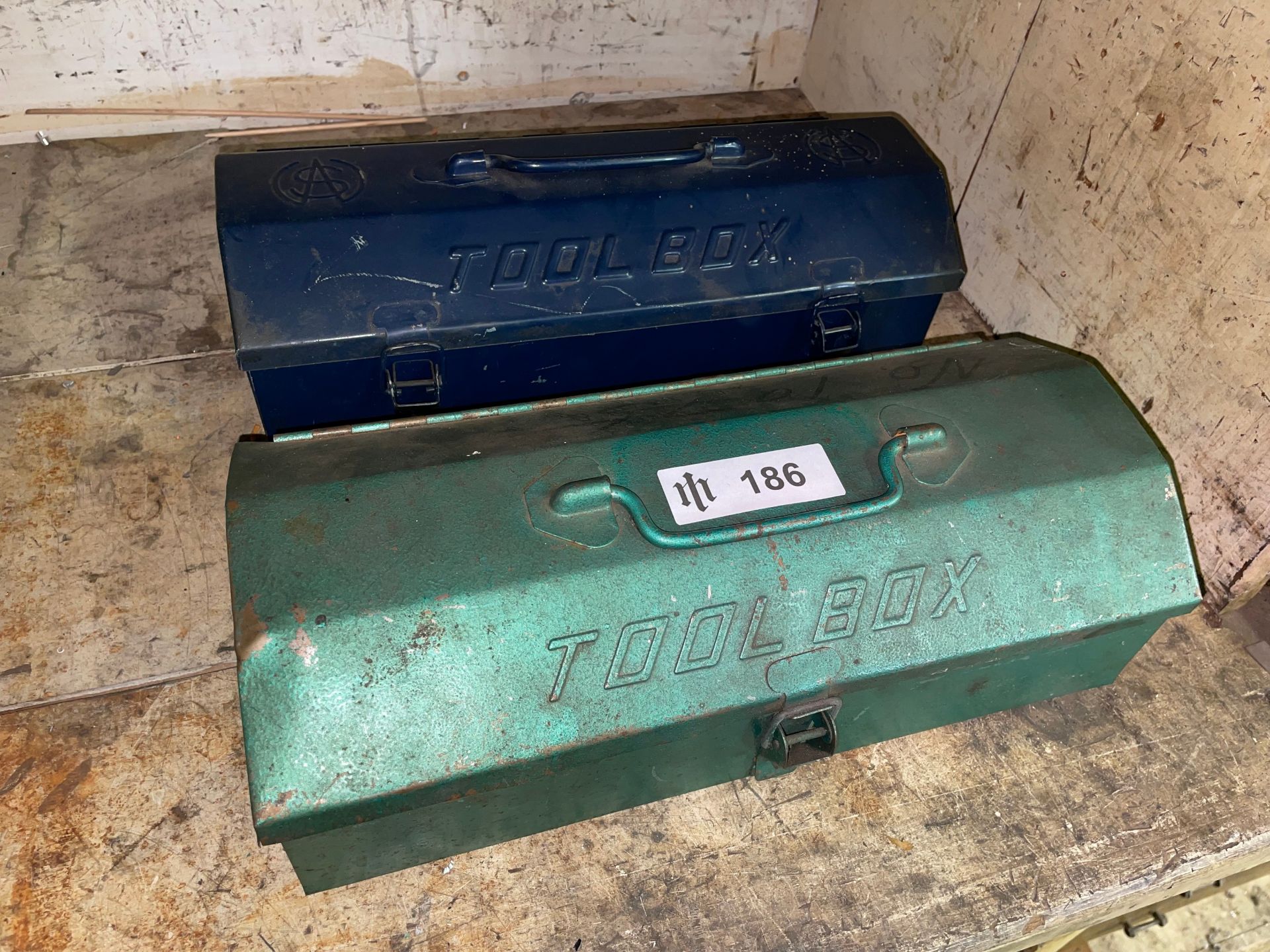 Lot with (2) Metal Tool Boxes with Contents