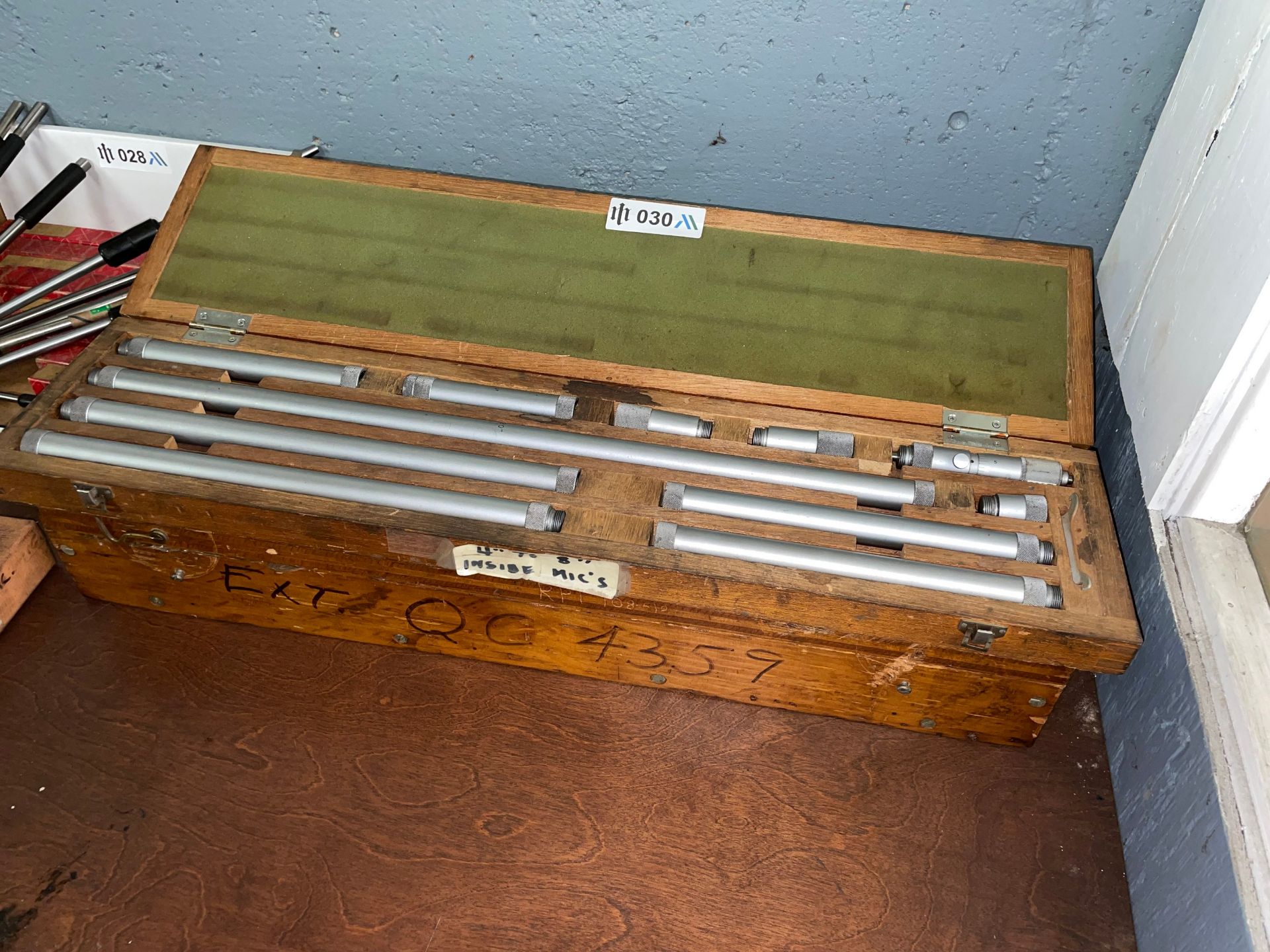 Wood Box with Various Size Inside Micrometers - Image 2 of 3