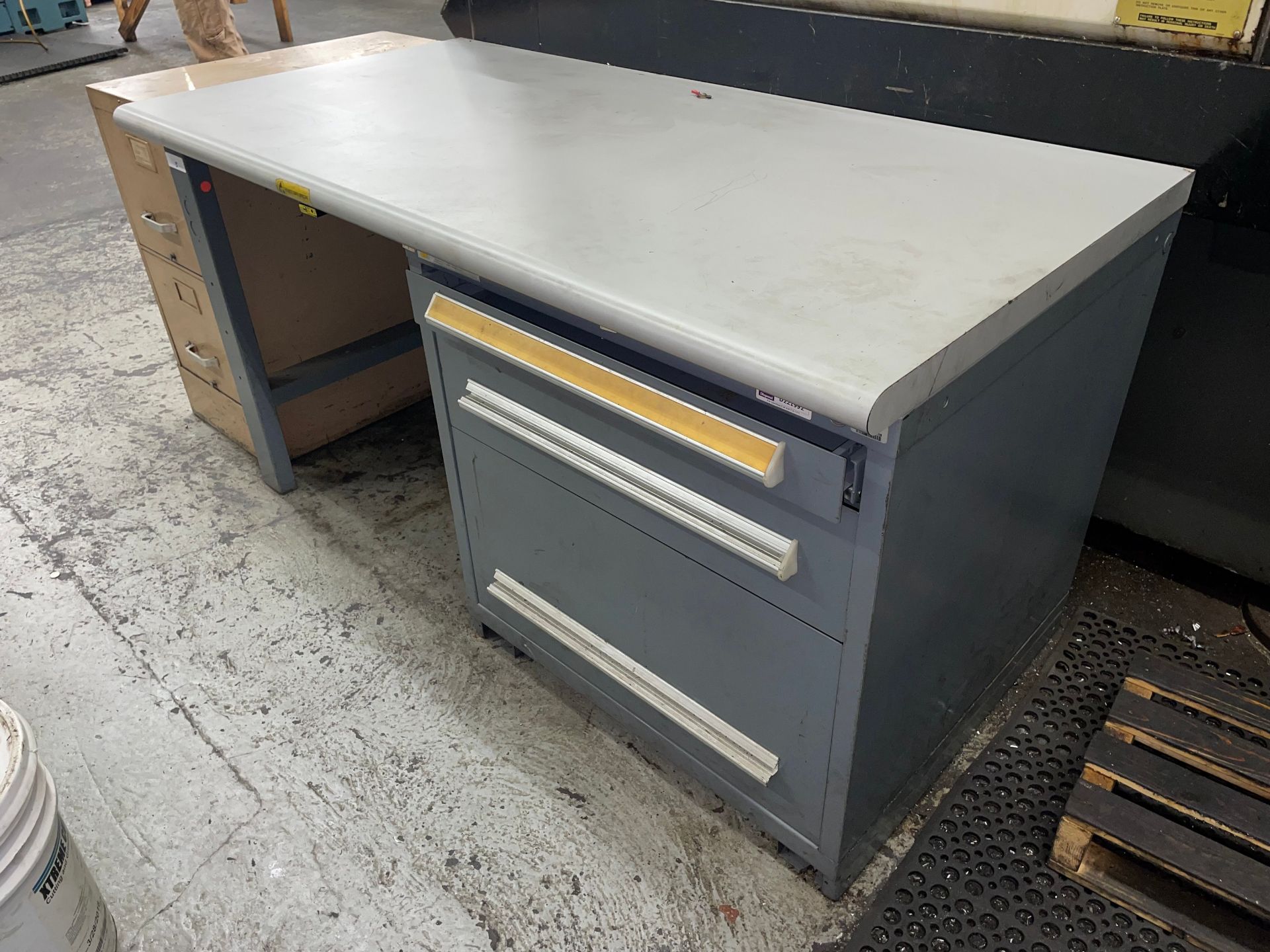 Industrial Modular Desk with 3-Drawers and Filing Cabinet - Image 2 of 2