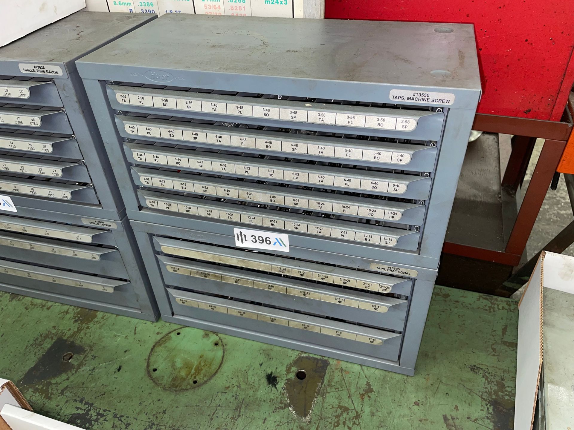 Lot with (2) Huot Drill Bit Cabinets with Contents